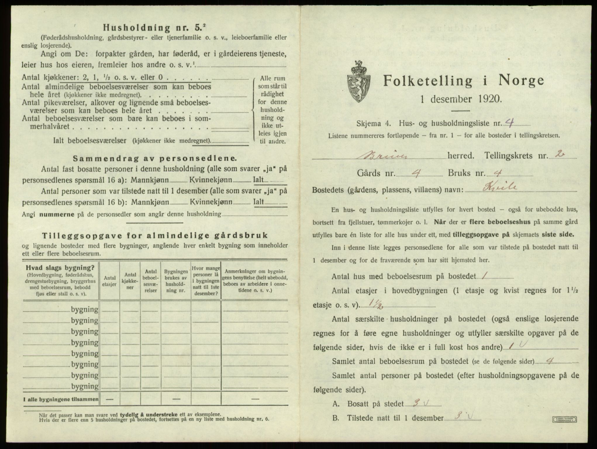 SAB, Folketelling 1920 for 1446 Breim herred, 1920, s. 72