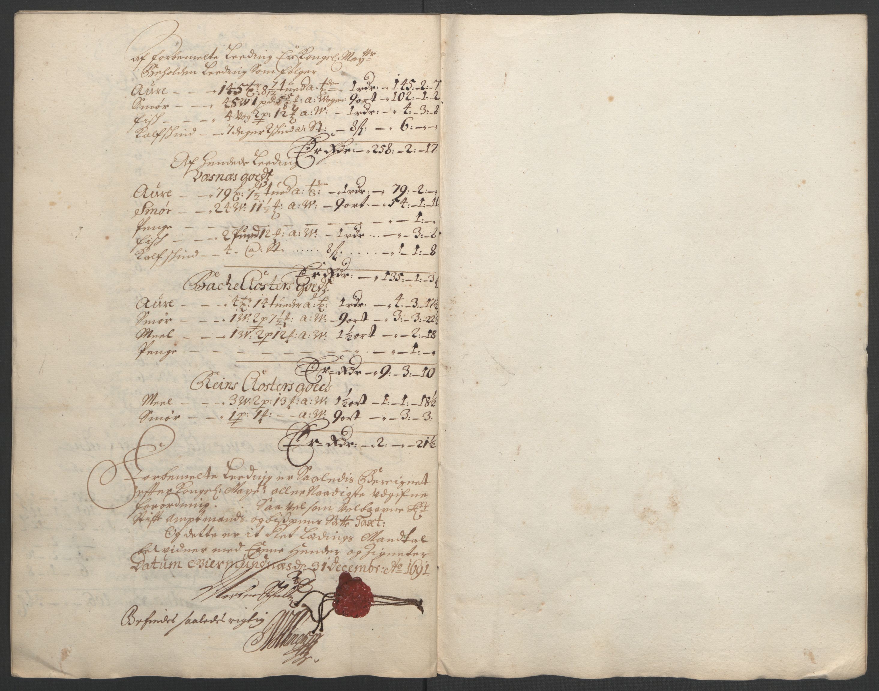 Rentekammeret inntil 1814, Reviderte regnskaper, Fogderegnskap, RA/EA-4092/R55/L3649: Fogderegnskap Romsdal, 1690-1691, s. 320