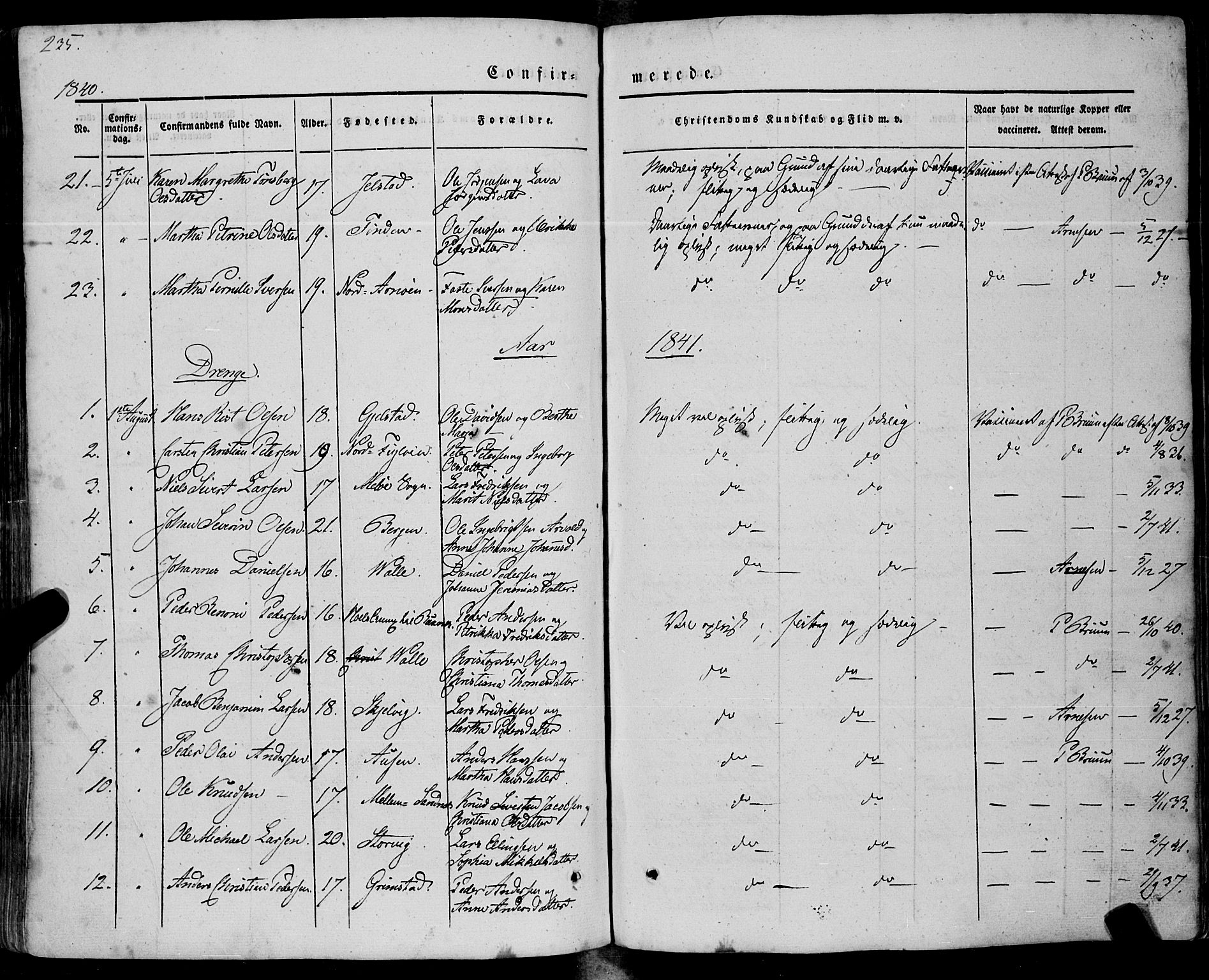 Ministerialprotokoller, klokkerbøker og fødselsregistre - Nordland, SAT/A-1459/805/L0097: Ministerialbok nr. 805A04, 1837-1861, s. 235