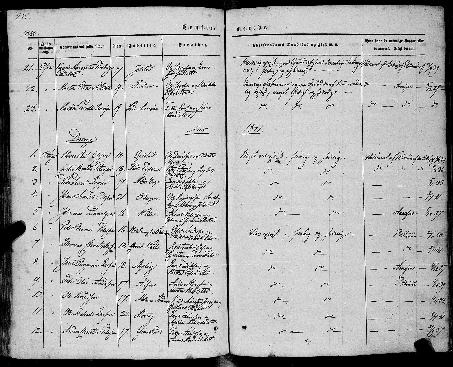 Ministerialprotokoller, klokkerbøker og fødselsregistre - Nordland, AV/SAT-A-1459/805/L0097: Ministerialbok nr. 805A04, 1837-1861, s. 235