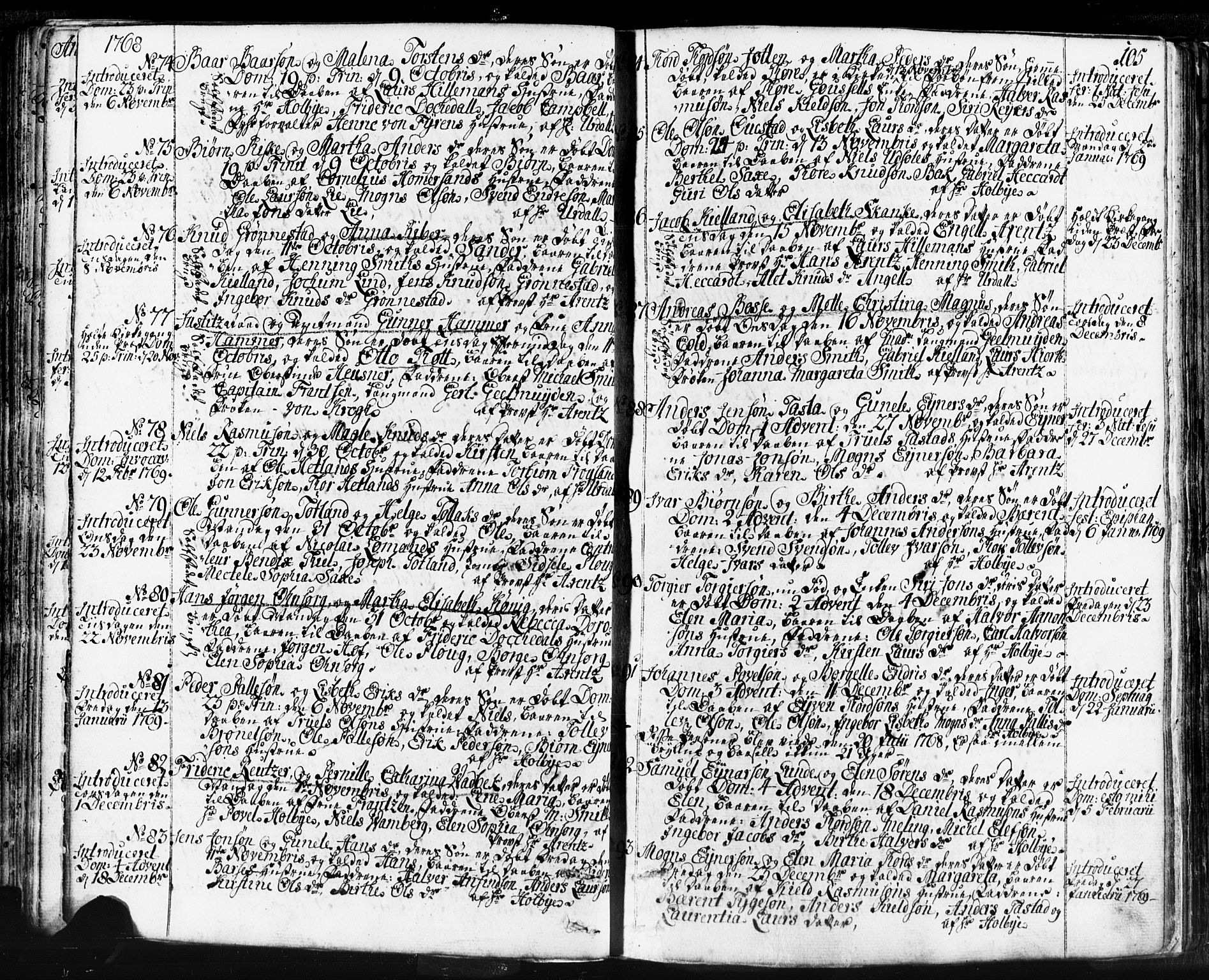 Domkirken sokneprestkontor, AV/SAST-A-101812/001/30/30BB/L0004: Klokkerbok nr. B 4, 1752-1790, s. 105