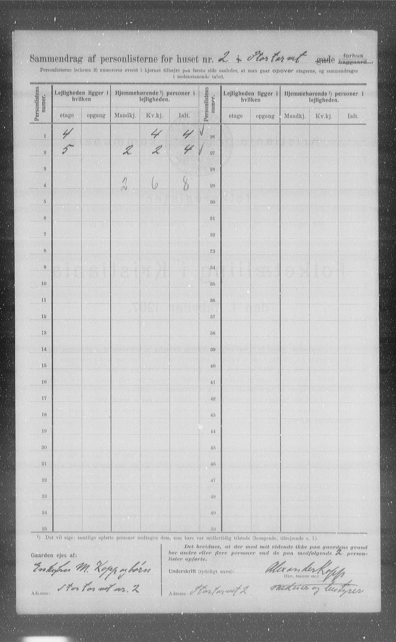 OBA, Kommunal folketelling 1.2.1907 for Kristiania kjøpstad, 1907, s. 58539