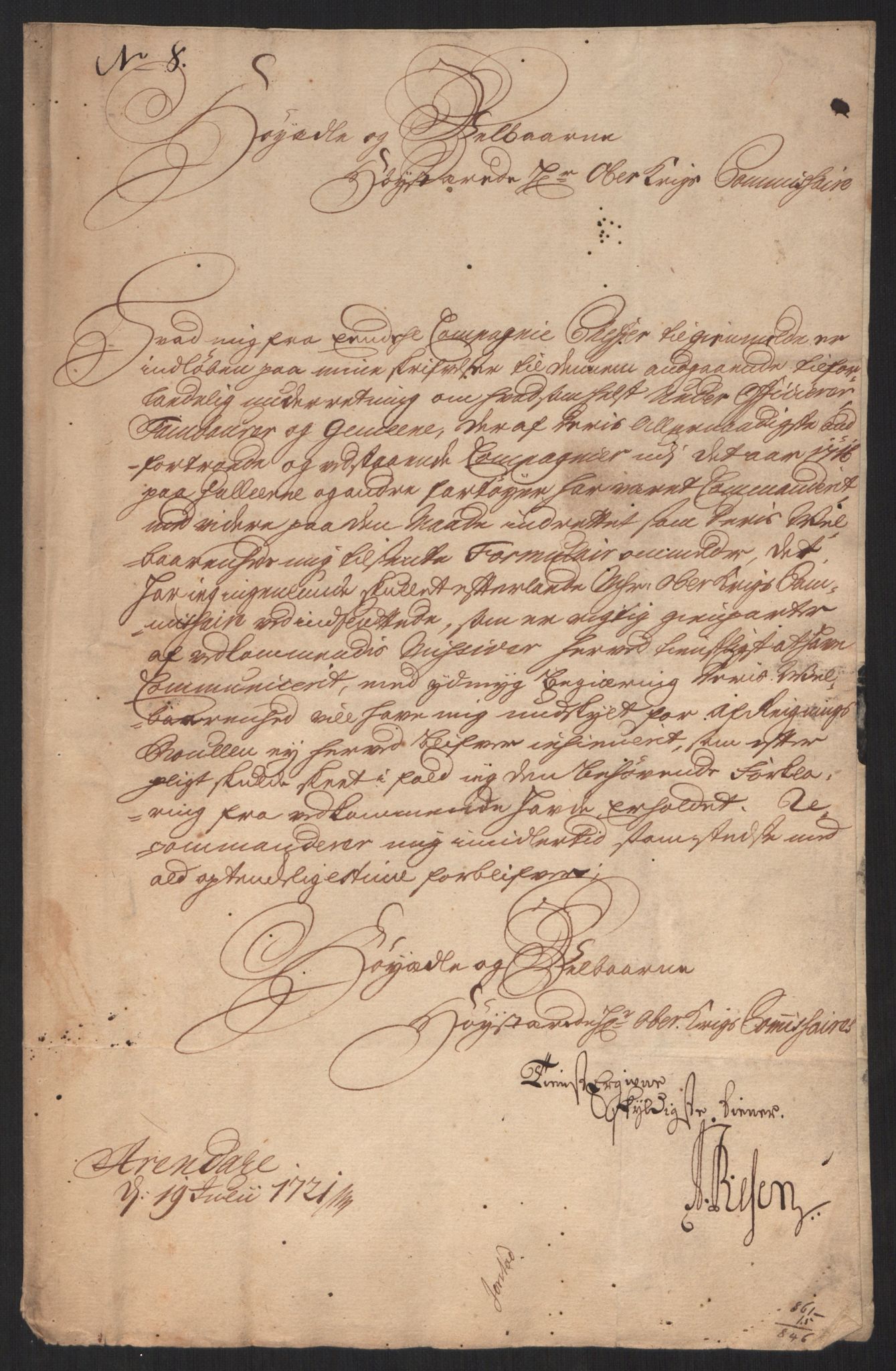 Kommanderende general (KG I) med Det norske krigsdirektorium, AV/RA-EA-5419/D/L0060: Stattholderens, stiftamtmenns og amtmenns brev, 1720-1730, s. 114