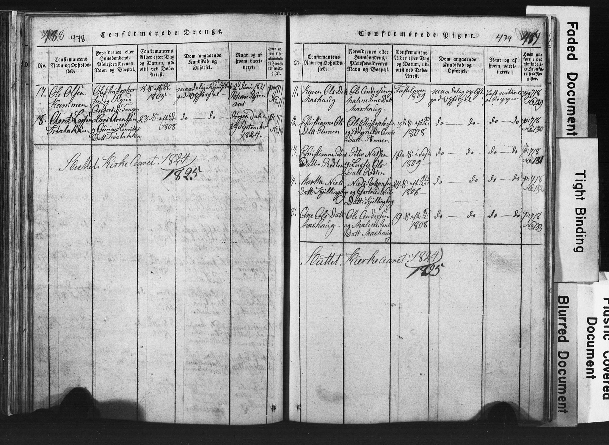 Ministerialprotokoller, klokkerbøker og fødselsregistre - Nord-Trøndelag, SAT/A-1458/701/L0017: Klokkerbok nr. 701C01, 1817-1825, s. 478-479