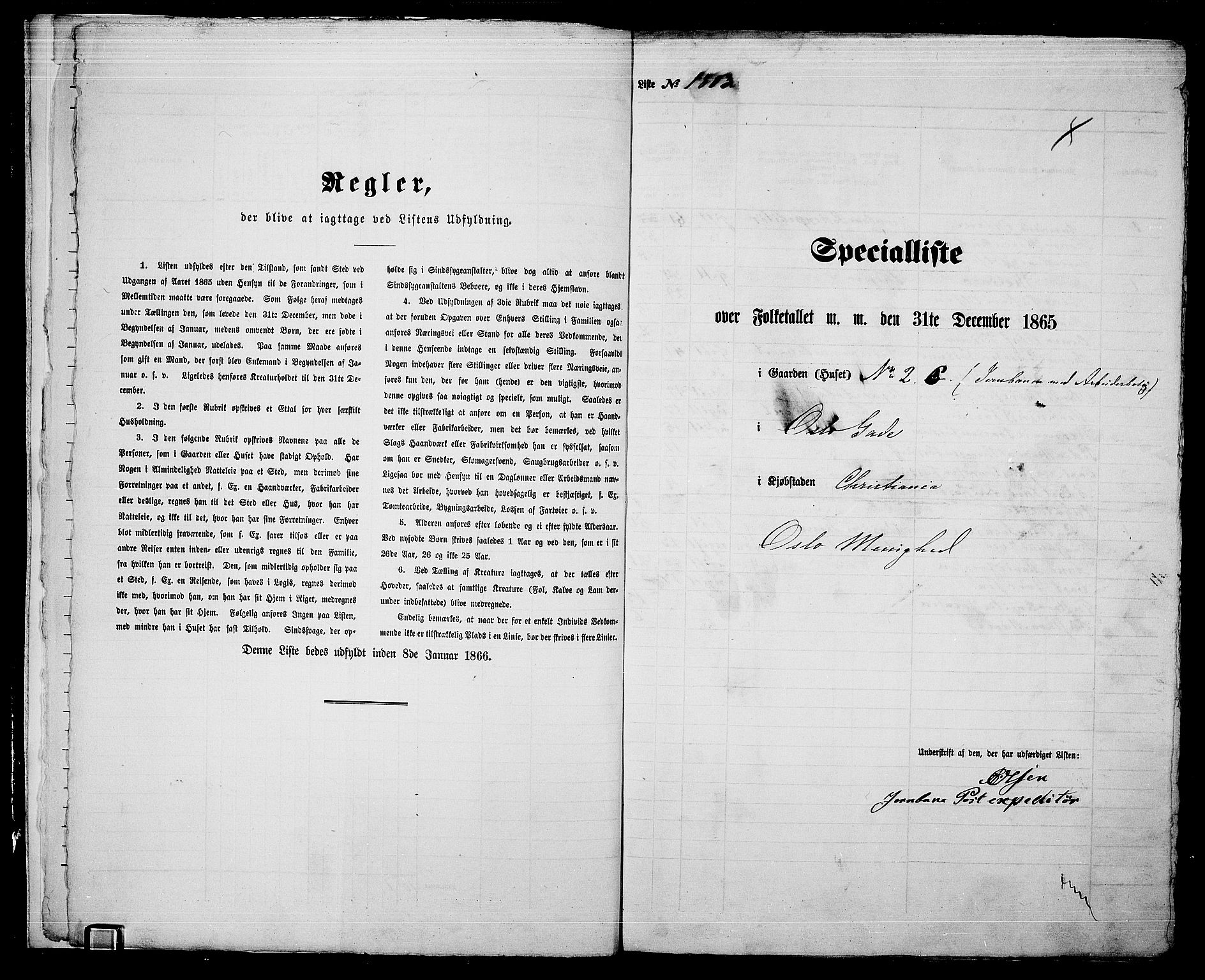 RA, Folketelling 1865 for 0301 Kristiania kjøpstad, 1865, s. 4058