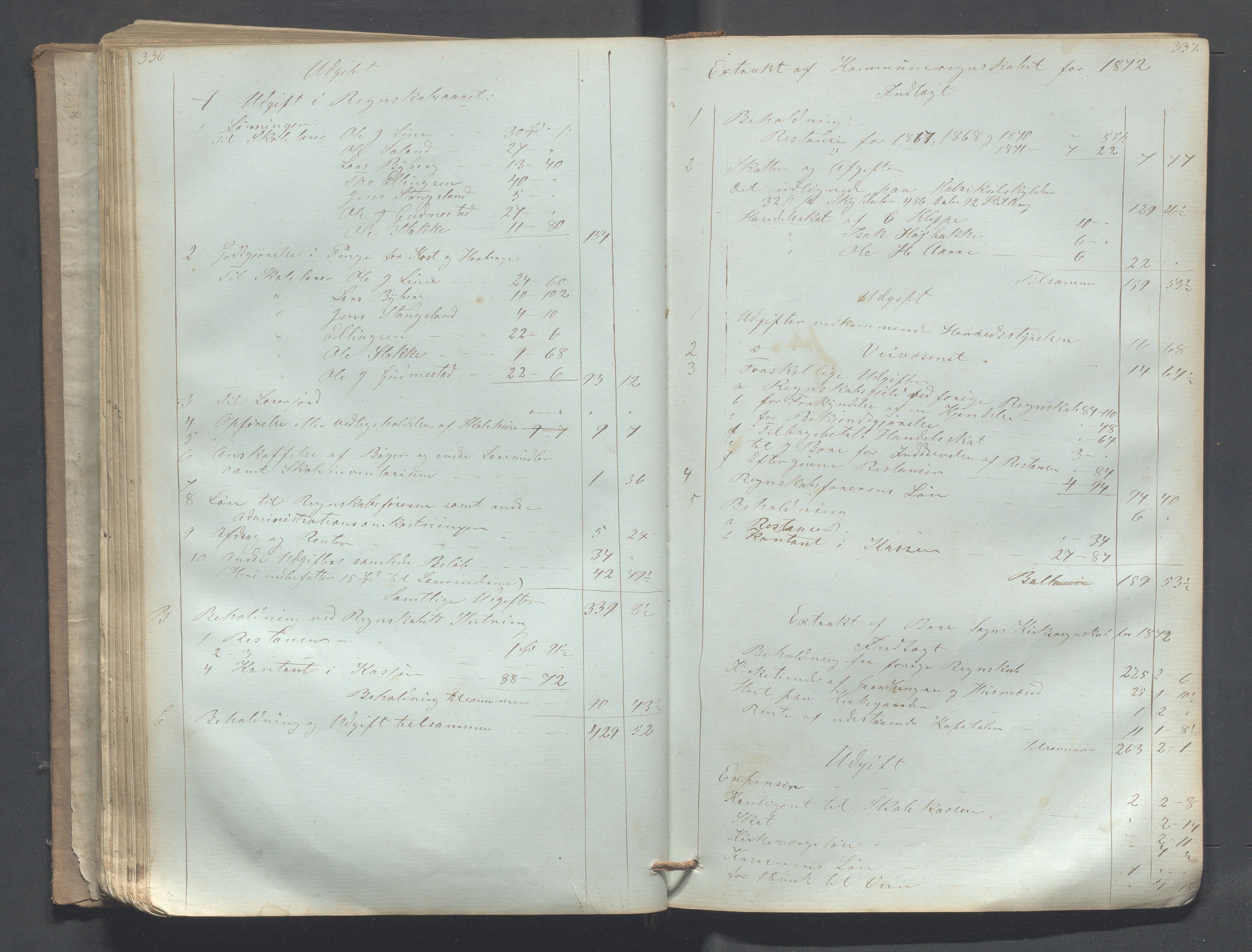 Klepp kommune - Formannskapet, IKAR/K-100277/B/L0002: Kopibok, 1861-1877, s. 336-337