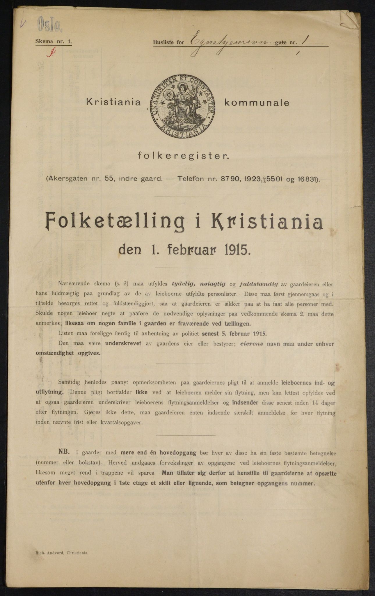 OBA, Kommunal folketelling 1.2.1915 for Kristiania, 1915, s. 18318