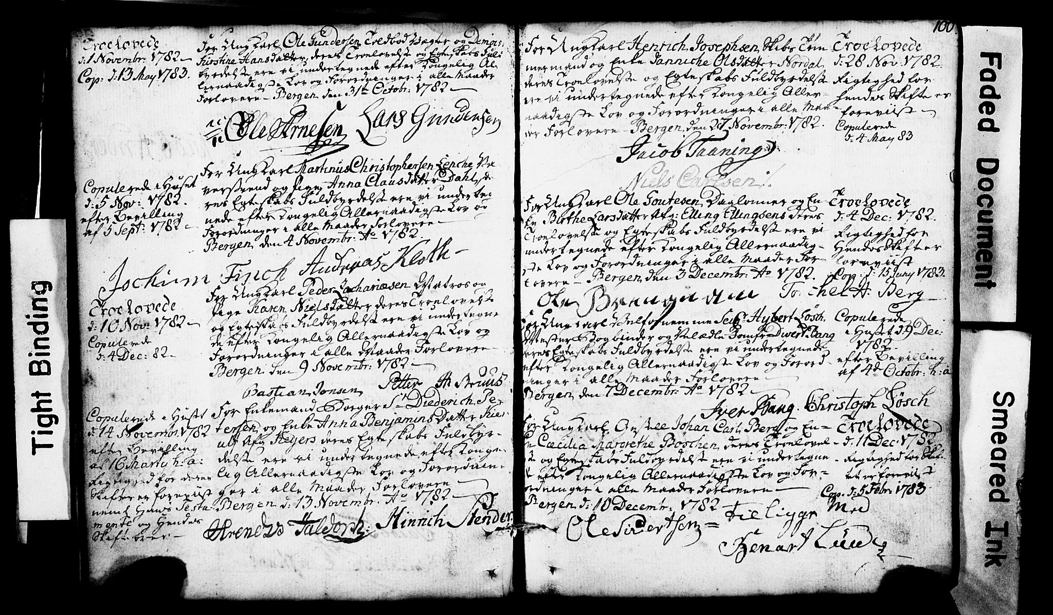 Domkirken sokneprestembete, SAB/A-74801: Forlovererklæringer nr. II.5.1, 1767-1792, s. 100