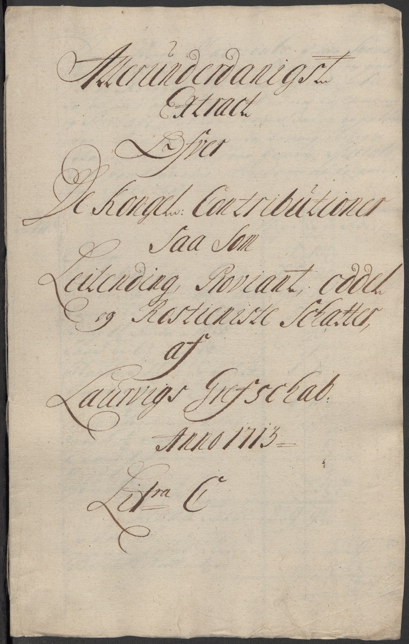 Rentekammeret inntil 1814, Reviderte regnskaper, Fogderegnskap, RA/EA-4092/R33/L1985: Fogderegnskap Larvik grevskap, 1713, s. 147