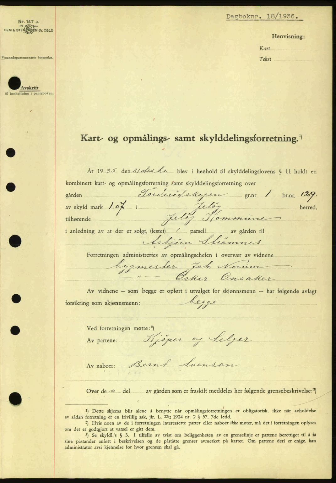Moss sorenskriveri, SAO/A-10168: Pantebok nr. A1, 1936-1936, Dagboknr: 18/1936