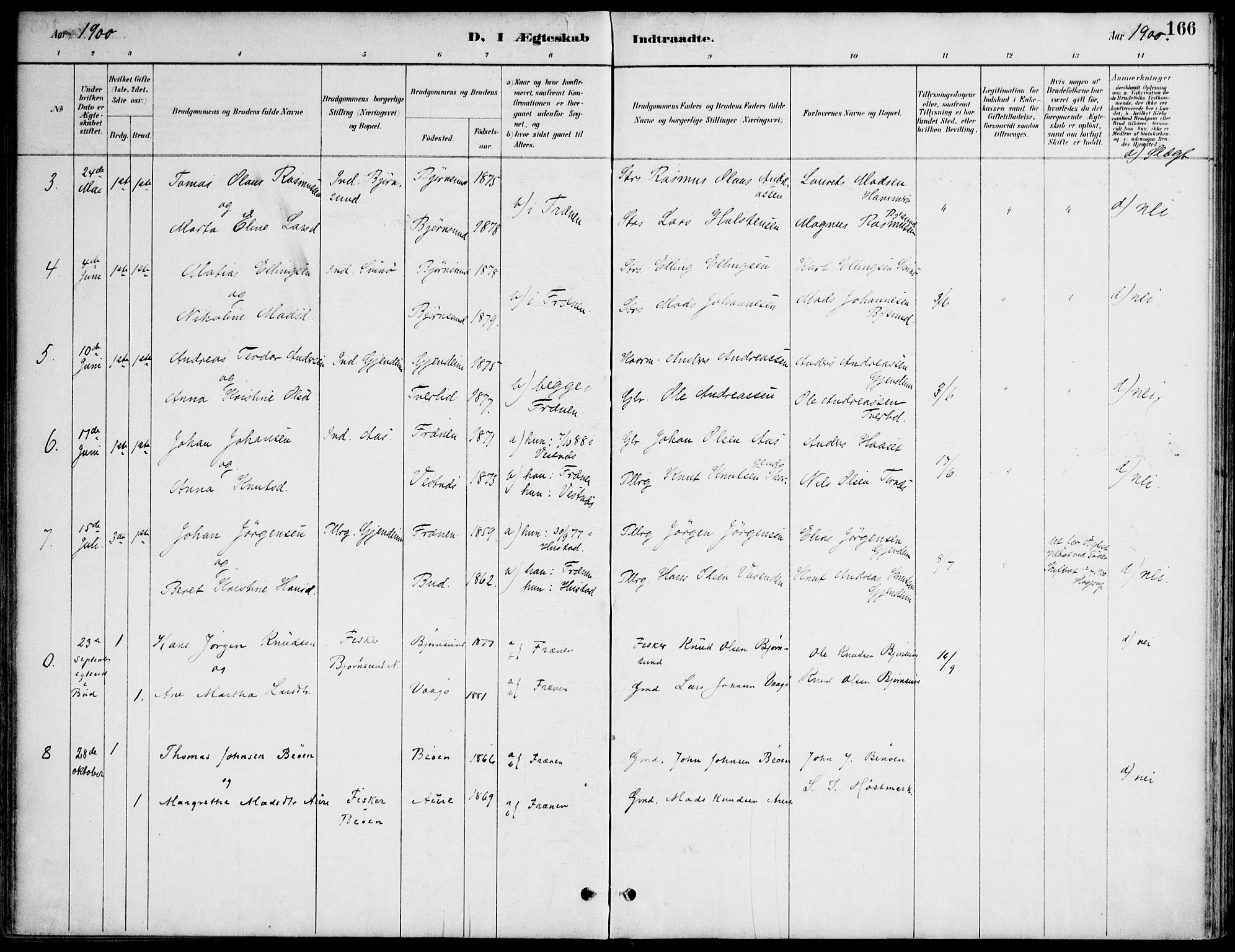 Ministerialprotokoller, klokkerbøker og fødselsregistre - Møre og Romsdal, SAT/A-1454/565/L0750: Ministerialbok nr. 565A04, 1887-1905, s. 166