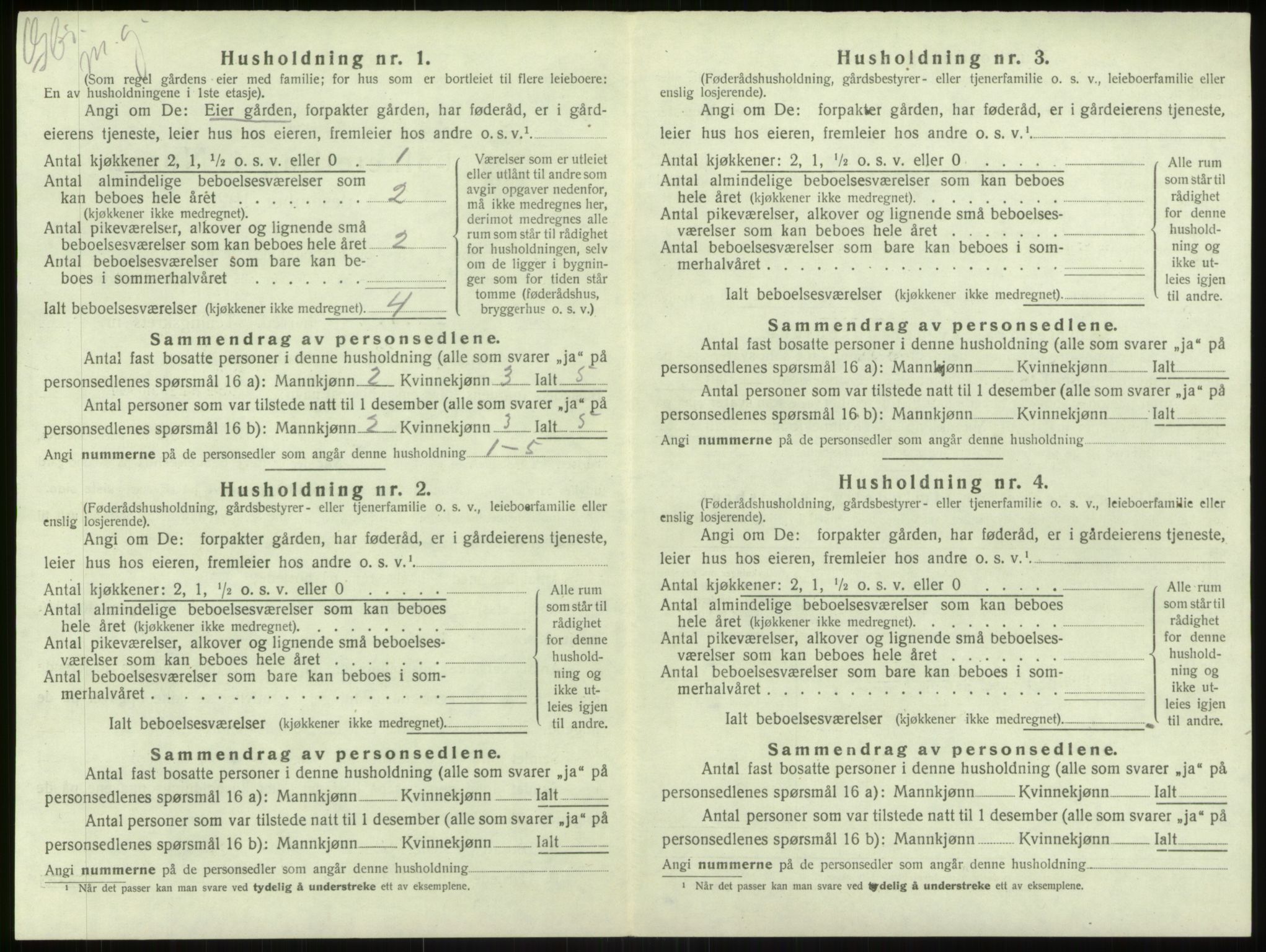 SAB, Folketelling 1920 for 1250 Haus herred, 1920, s. 1417