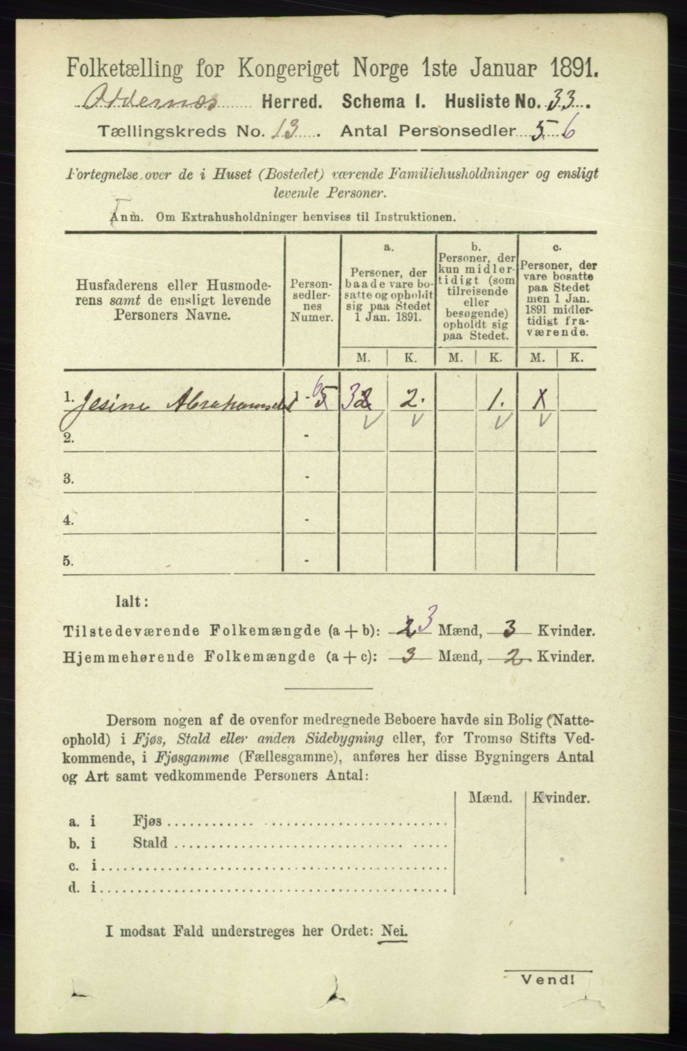 RA, Folketelling 1891 for 1012 Oddernes herred, 1891, s. 4634