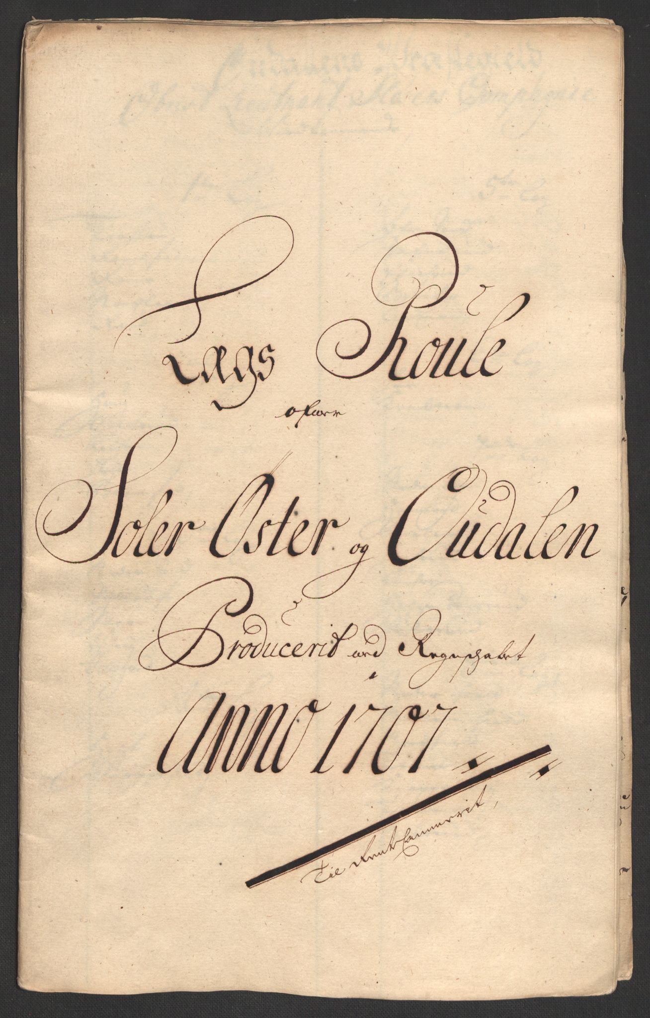 Rentekammeret inntil 1814, Reviderte regnskaper, Fogderegnskap, AV/RA-EA-4092/R13/L0844: Fogderegnskap Solør, Odal og Østerdal, 1707, s. 179