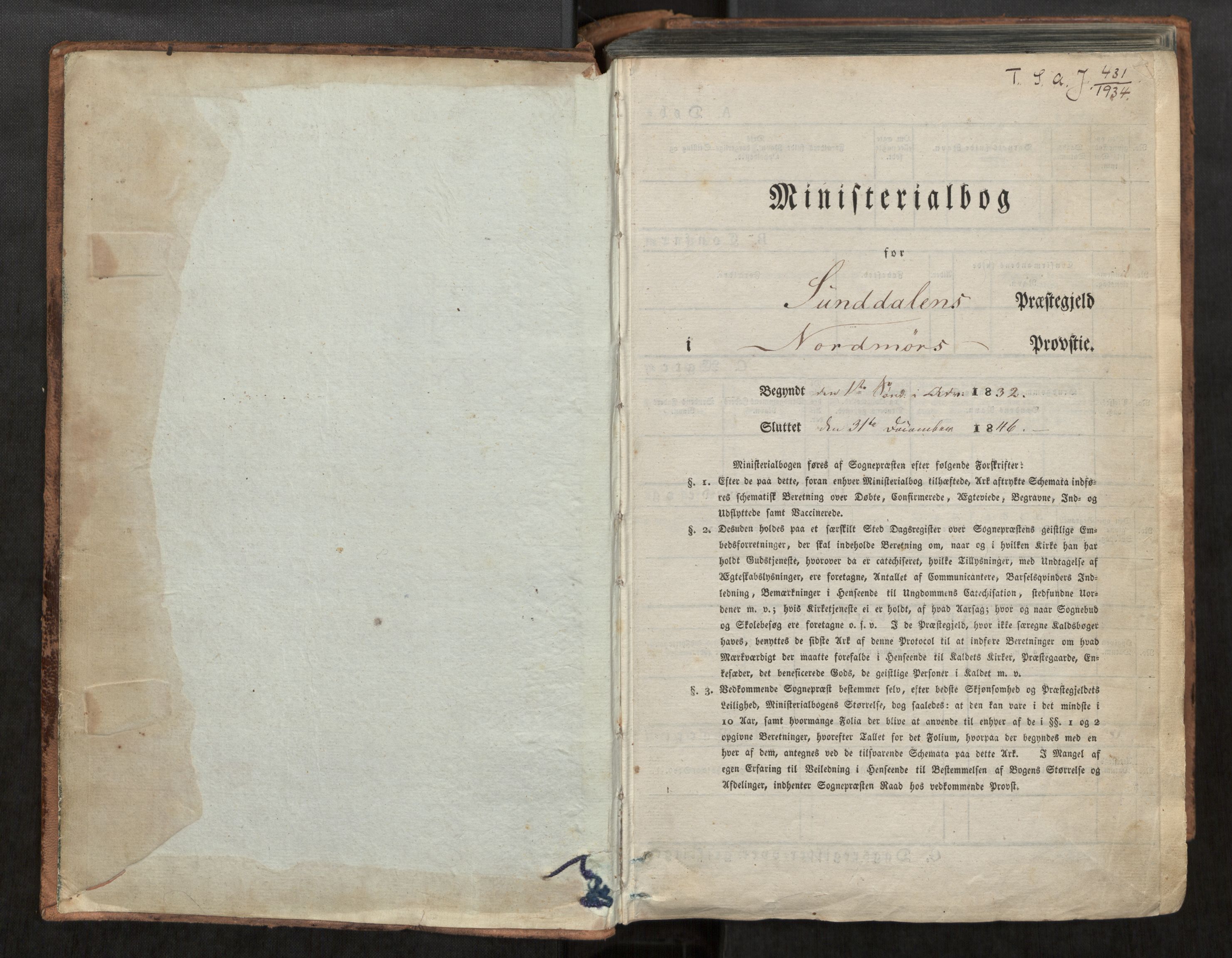 Ministerialprotokoller, klokkerbøker og fødselsregistre - Møre og Romsdal, AV/SAT-A-1454/590/L1012: Ministerialbok nr. 590A04, 1832-1846