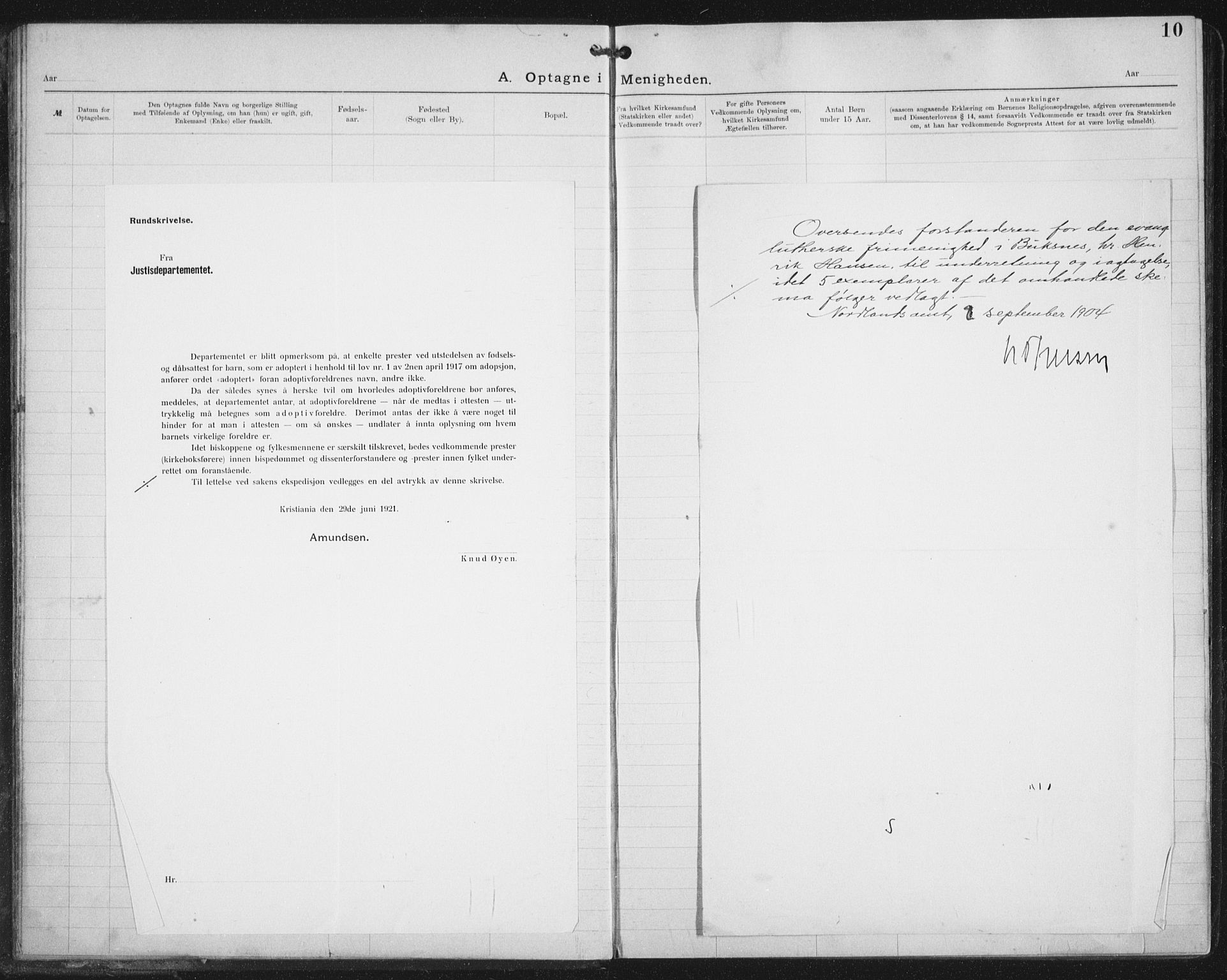 Ministerialprotokoller, klokkerbøker og fødselsregistre - Nordland, AV/SAT-A-1459/881/L1174: Dissenterprotokoll nr. 881D01, 1891-1933, s. 10