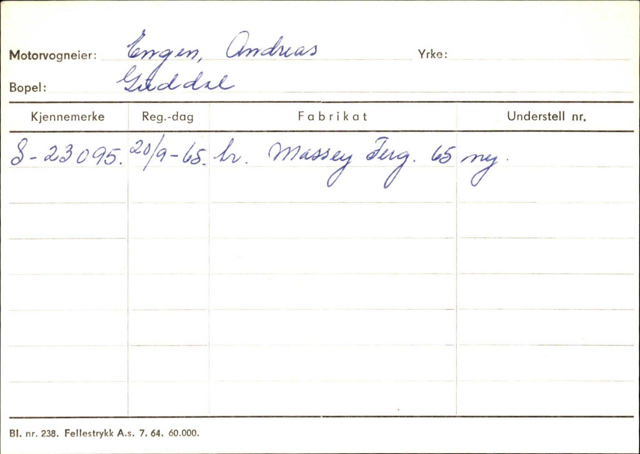 Statens vegvesen, Sogn og Fjordane vegkontor, SAB/A-5301/4/F/L0125: Eigarregister Sogndal V-Å. Aurland A-Å. Fjaler A-N, 1945-1975, s. 1639