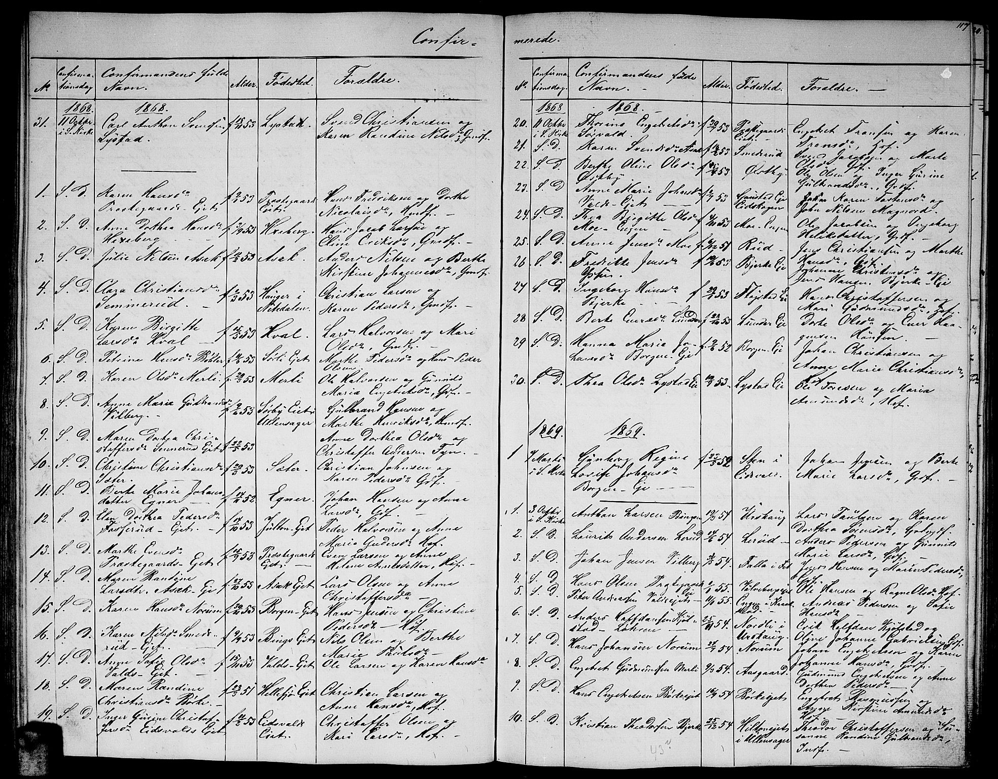 Sørum prestekontor Kirkebøker, AV/SAO-A-10303/G/Ga/L0004: Klokkerbok nr. I 4, 1864-1885, s. 117