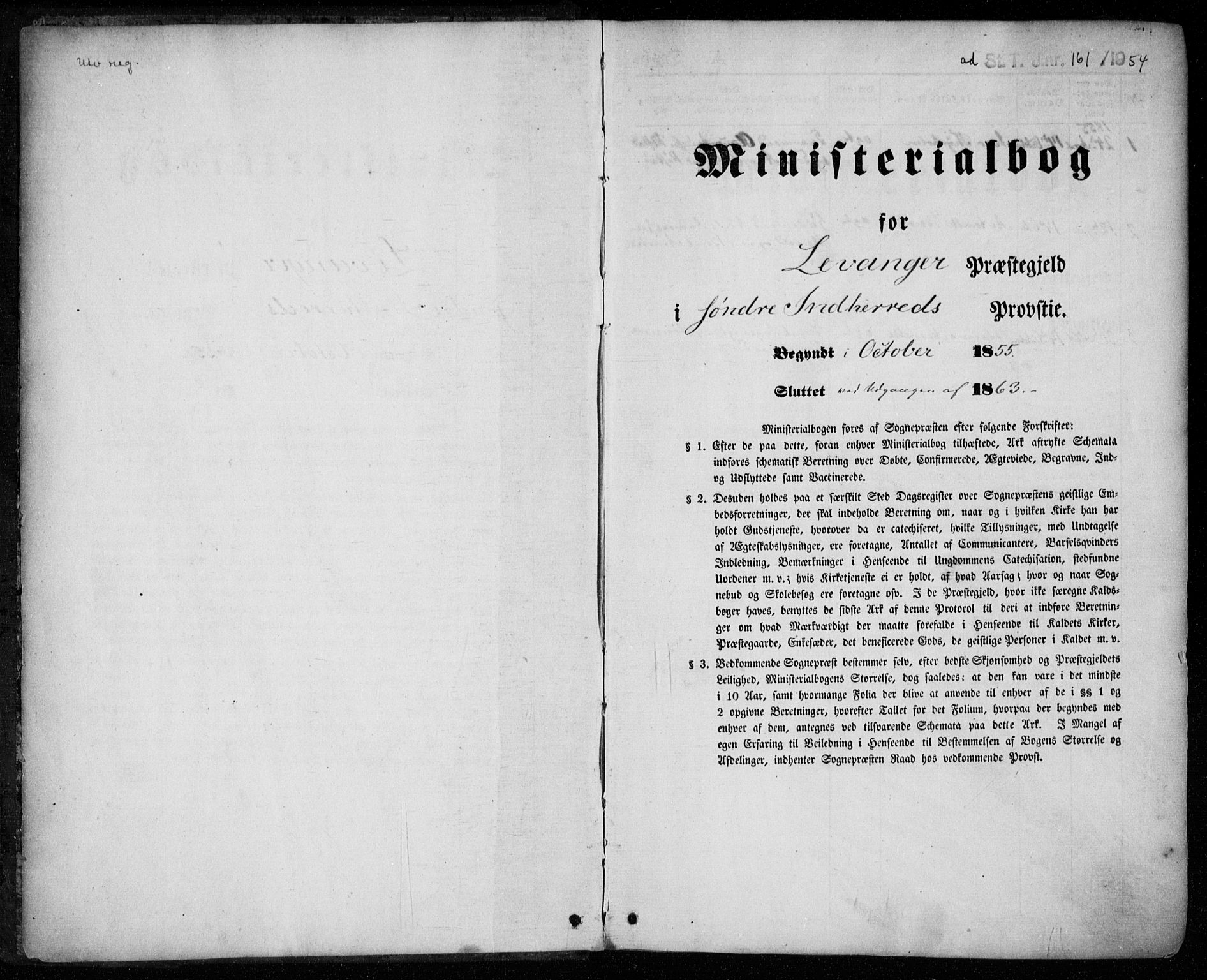 Ministerialprotokoller, klokkerbøker og fødselsregistre - Nord-Trøndelag, SAT/A-1458/720/L0184: Ministerialbok nr. 720A02 /2, 1855-1863