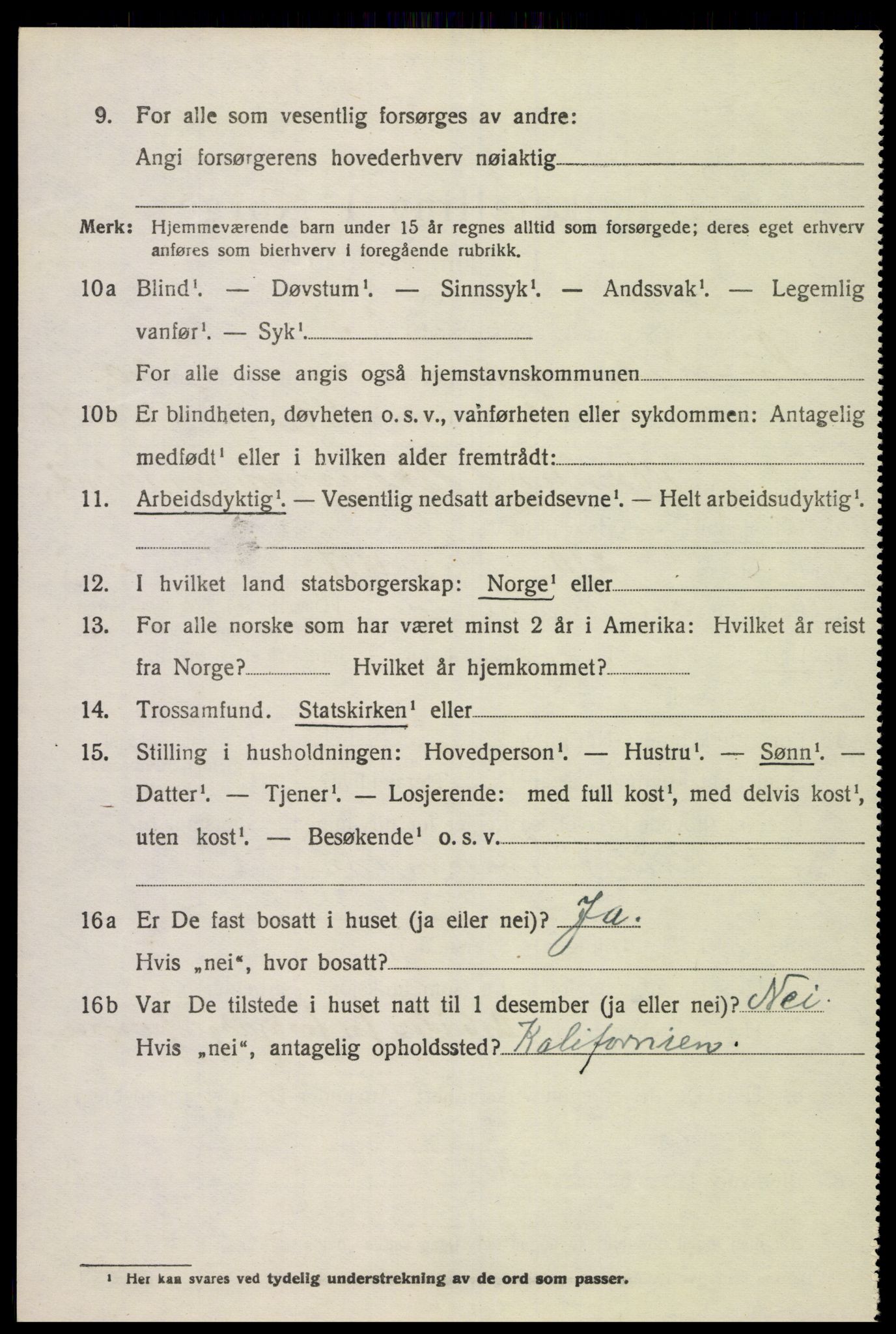 SAK, Folketelling 1920 for 1029 Sør-Audnedal herred, 1920, s. 6898
