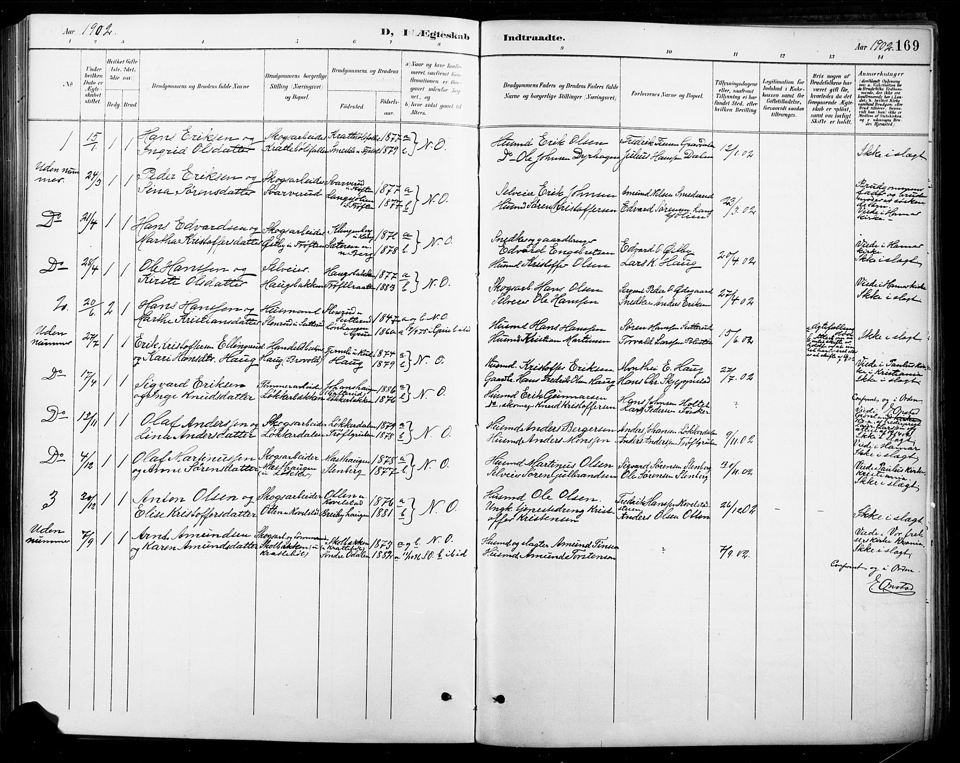 Nord-Odal prestekontor, AV/SAH-PREST-032/H/Ha/Hab/L0003: Klokkerbok nr. 3, 1895-1923, s. 169