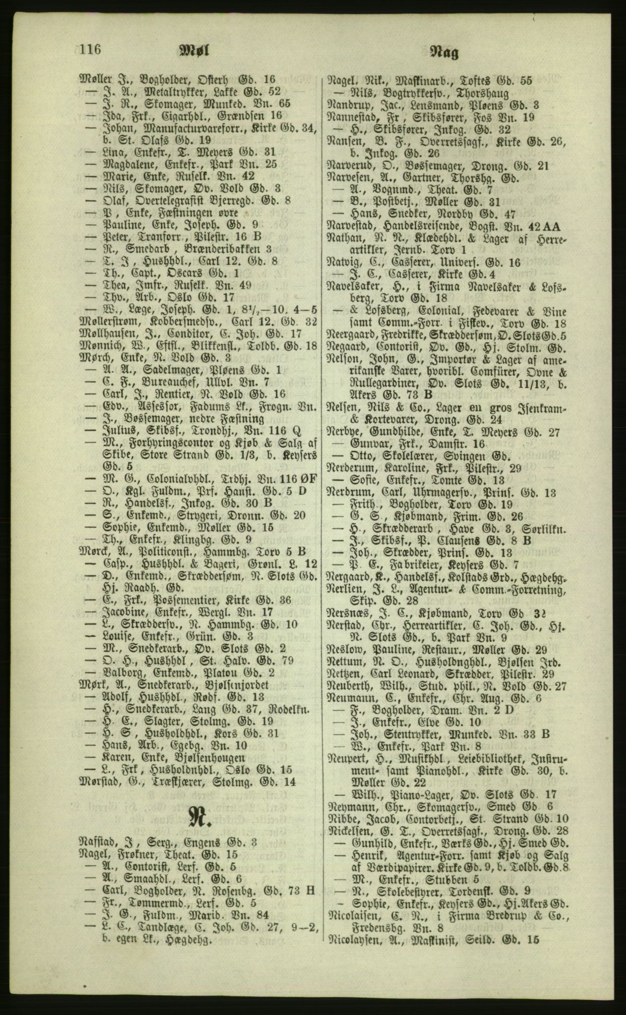 Kristiania/Oslo adressebok, PUBL/-, 1879, s. 116