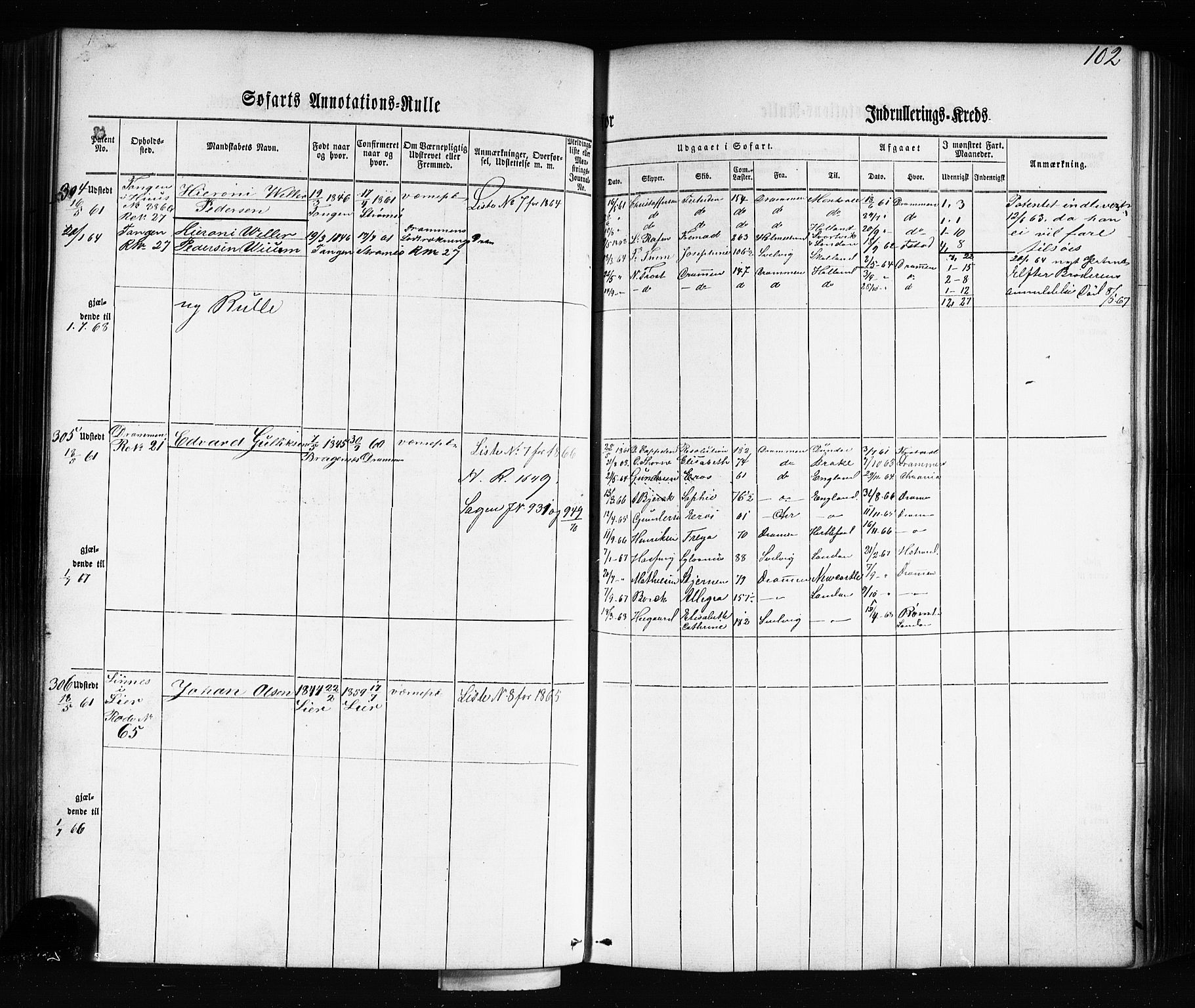 Drammen innrulleringsdistrikt, AV/SAKO-A-781/F/Fb/L0002: Annotasjonsrulle, 1860-1868, s. 113