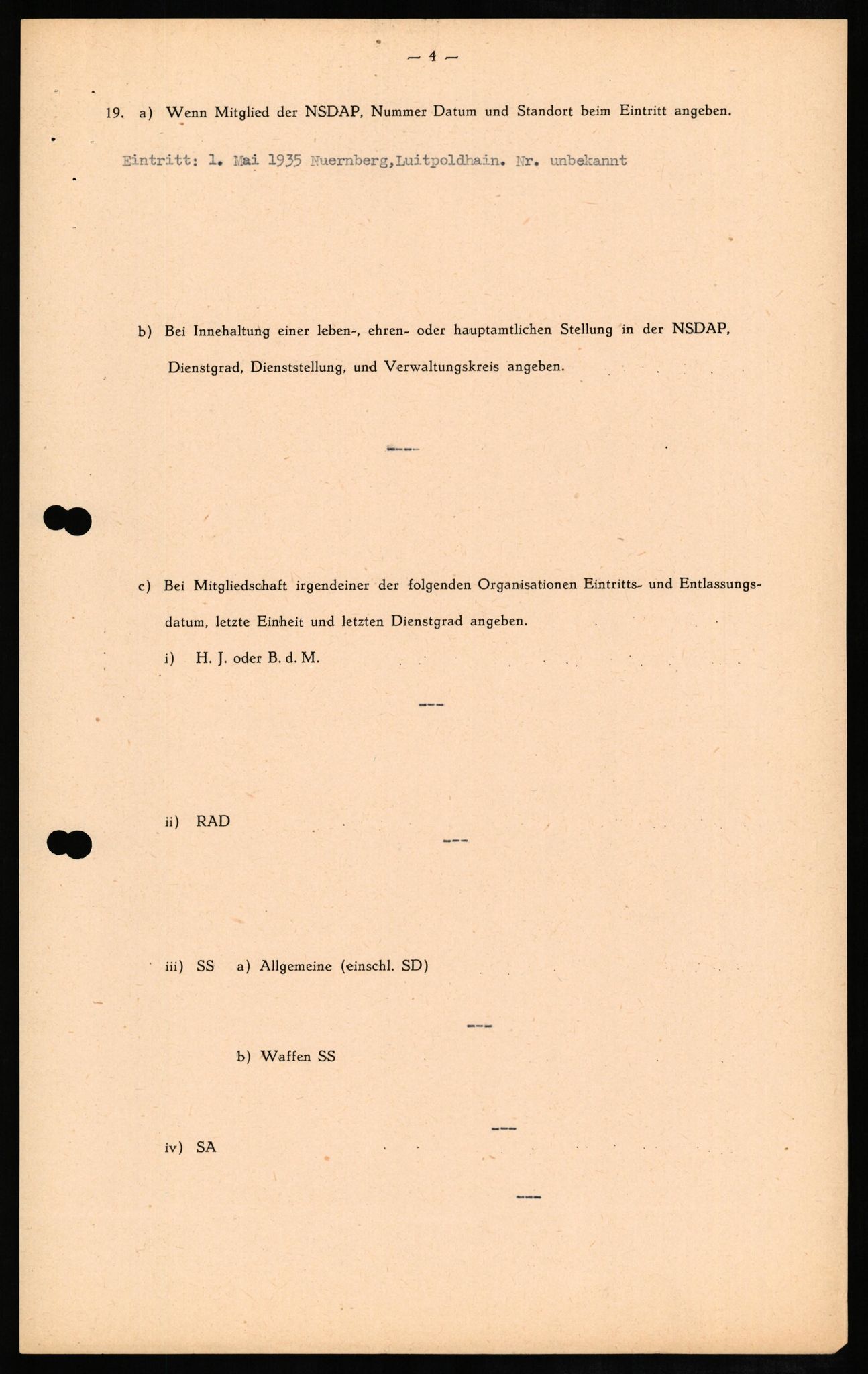 Forsvaret, Forsvarets overkommando II, RA/RAFA-3915/D/Db/L0010: CI Questionaires. Tyske okkupasjonsstyrker i Norge. Tyskere., 1945-1946, s. 395