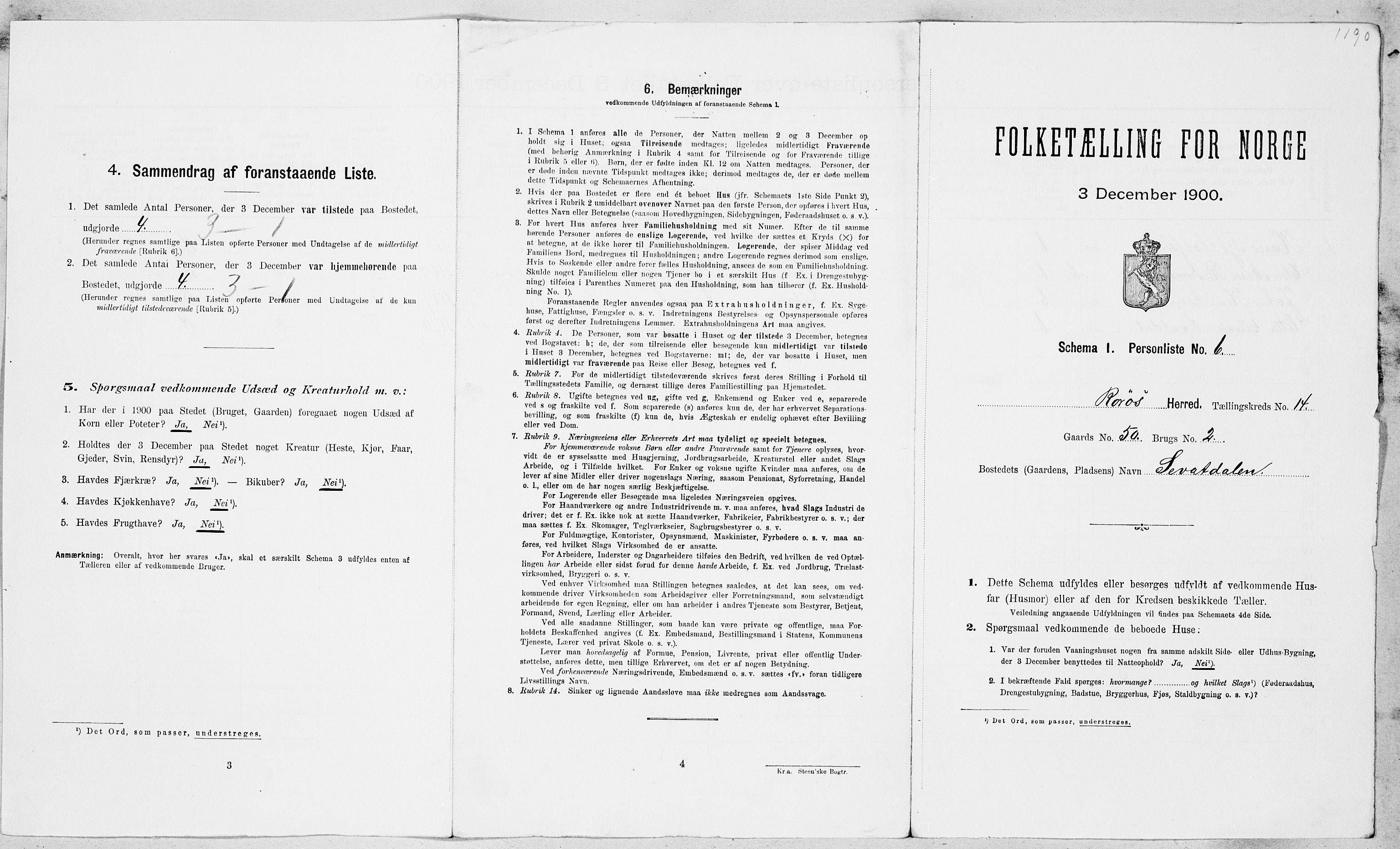 SAT, Folketelling 1900 for 1640 Røros herred, 1900, s. 1514