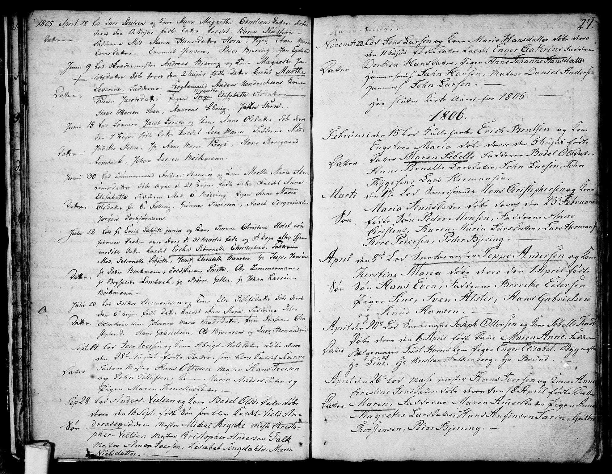 Larvik kirkebøker, AV/SAKO-A-352/F/Fb/L0001: Ministerialbok nr. II 1, 1779-1817, s. 27