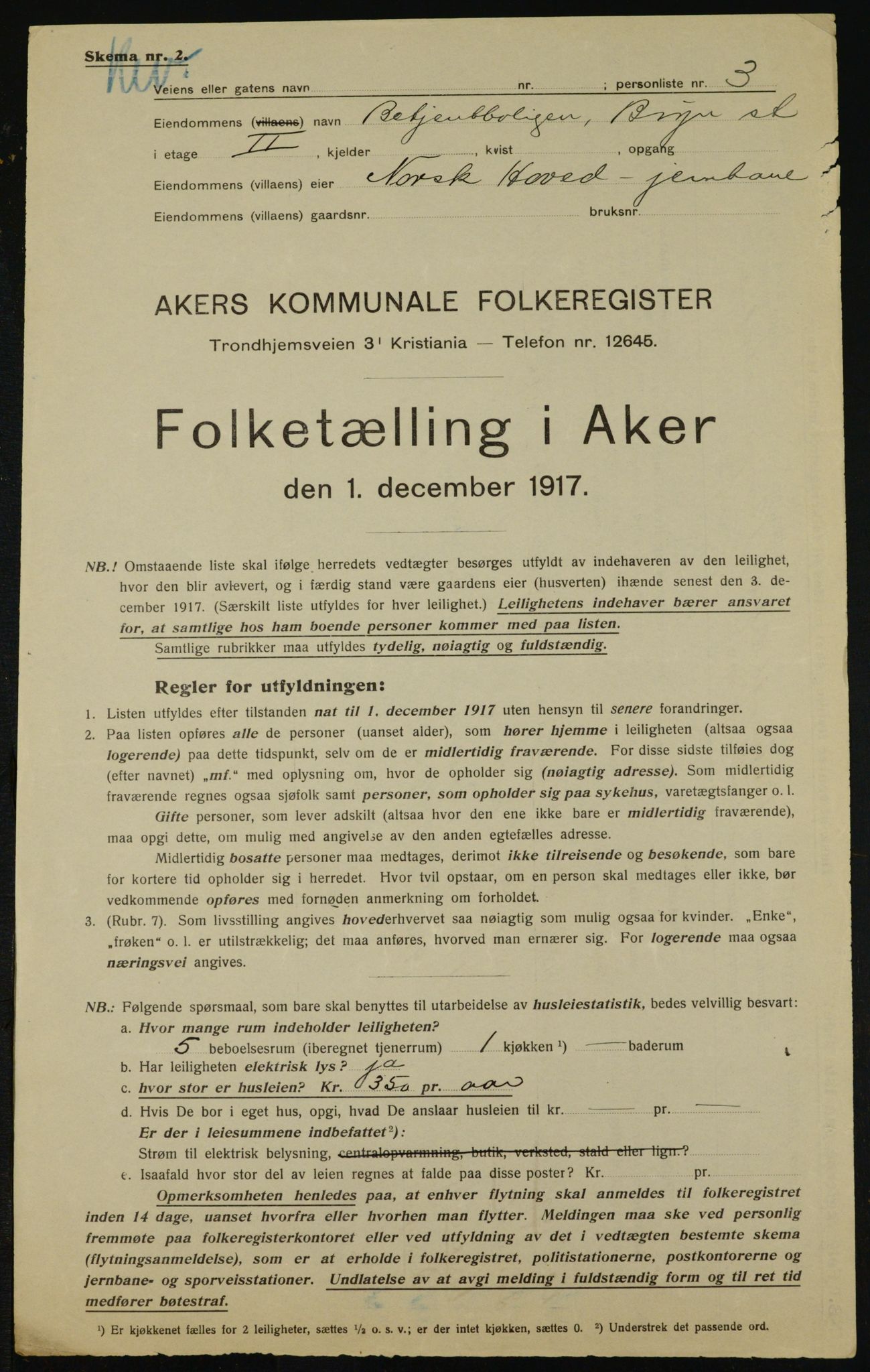 OBA, Kommunal folketelling 1.12.1917 for Aker, 1917, s. 23829