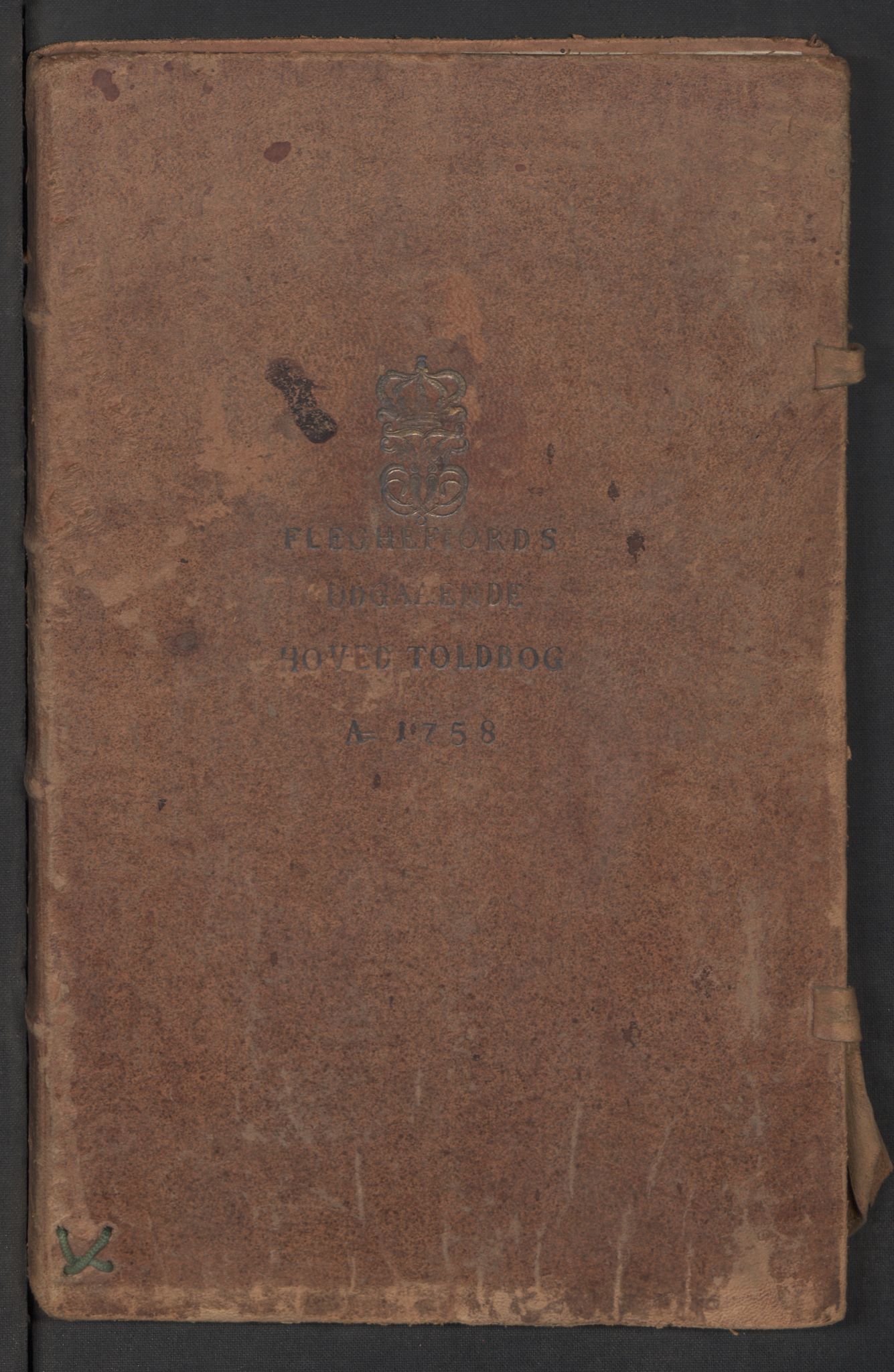 Generaltollkammeret, tollregnskaper, AV/RA-EA-5490/R19/L0017/0005: Tollregnskaper Flekkefjord / Utgående hovedtollbok, 1758