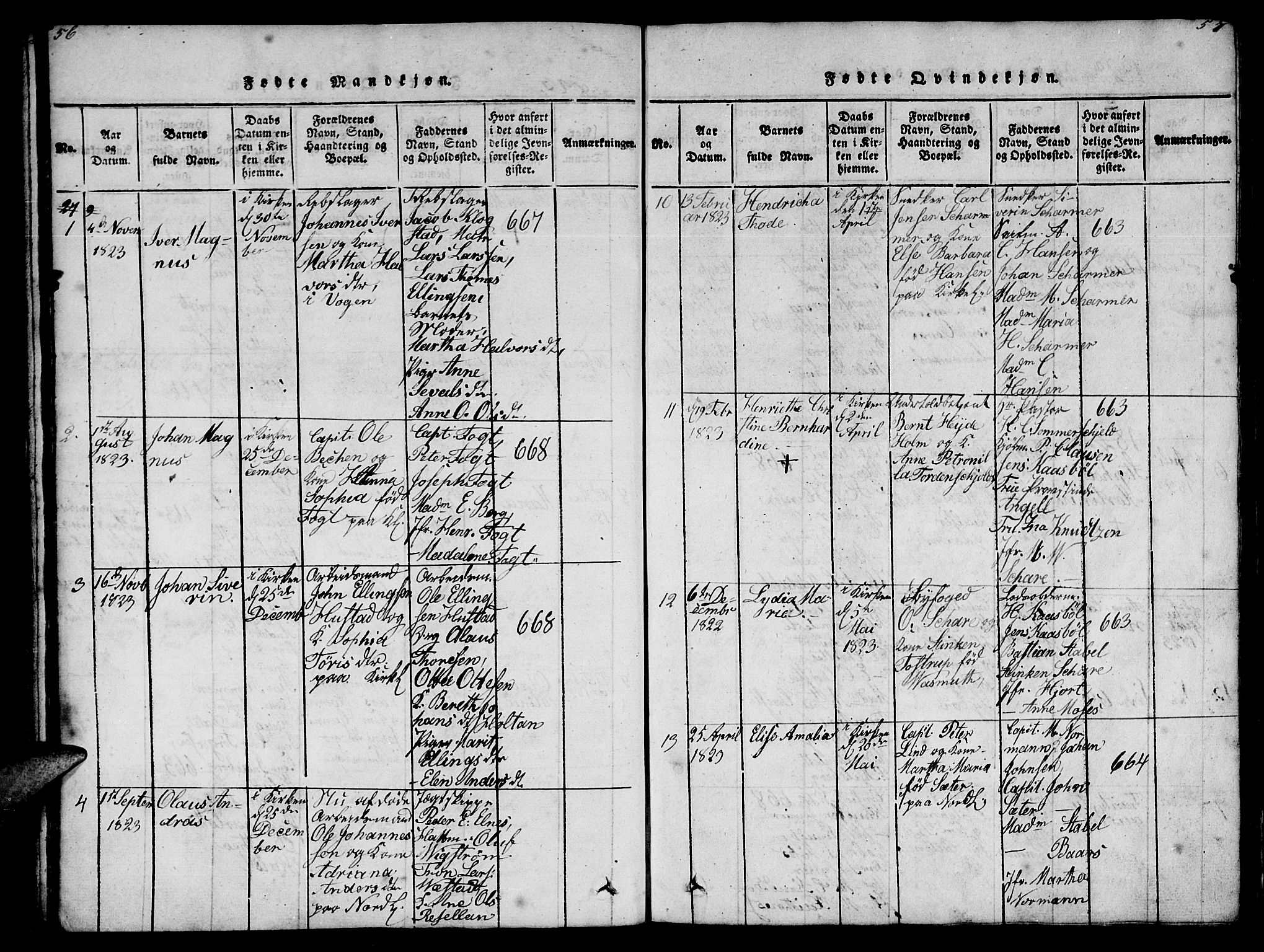 Ministerialprotokoller, klokkerbøker og fødselsregistre - Møre og Romsdal, AV/SAT-A-1454/572/L0856: Klokkerbok nr. 572C01, 1819-1832, s. 56-57