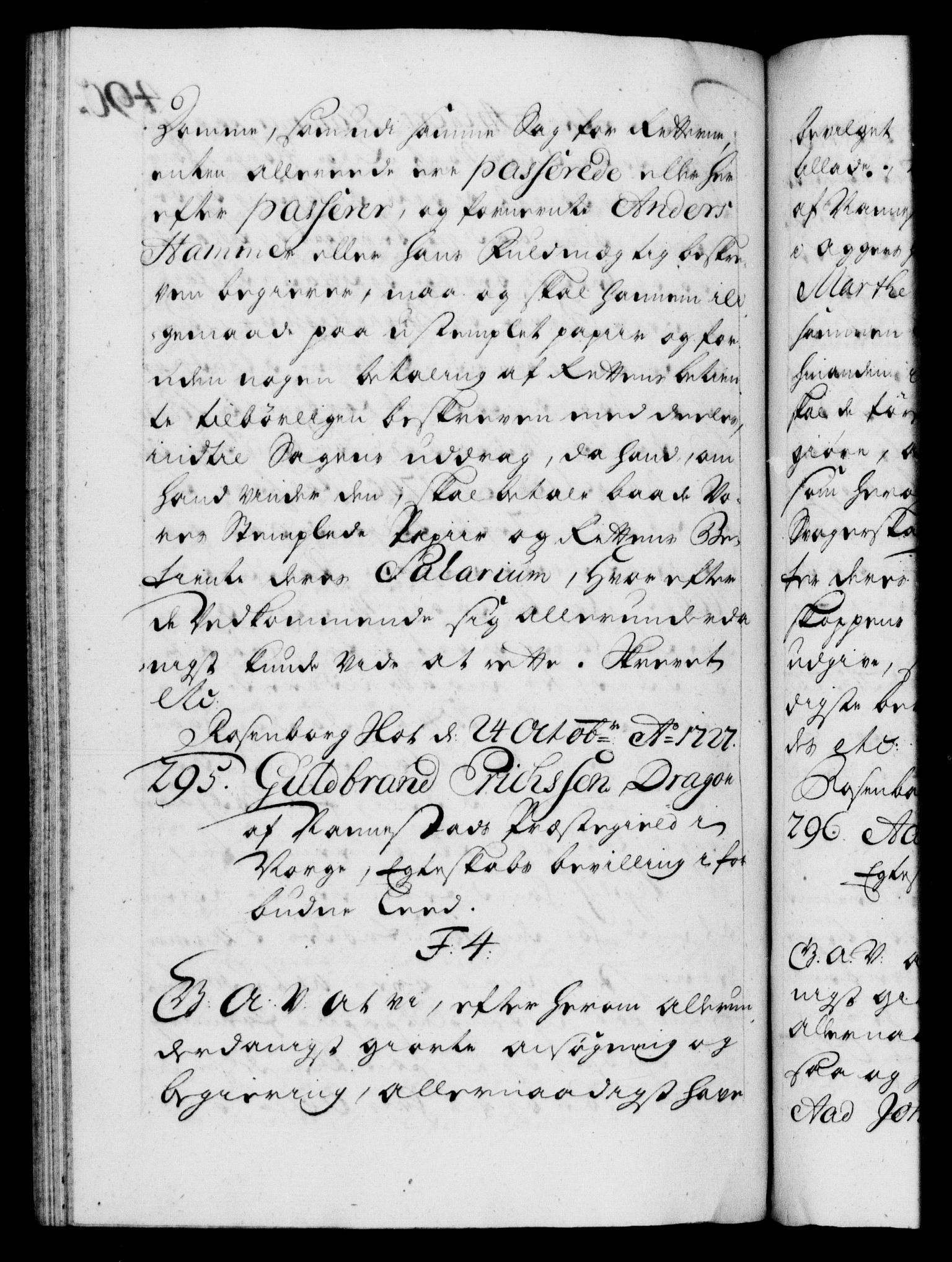 Danske Kanselli 1572-1799, AV/RA-EA-3023/F/Fc/Fca/Fcaa/L0025: Norske registre, 1726-1728, s. 490b