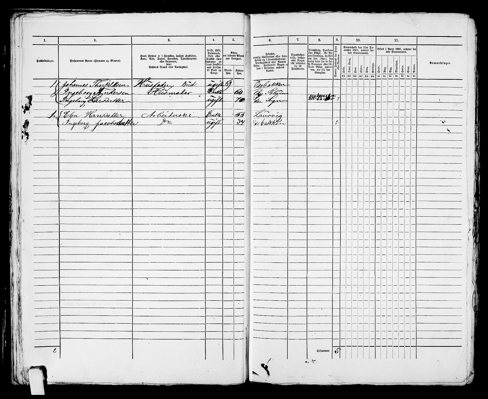RA, Folketelling 1865 for 0805P Porsgrunn prestegjeld, 1865, s. 457