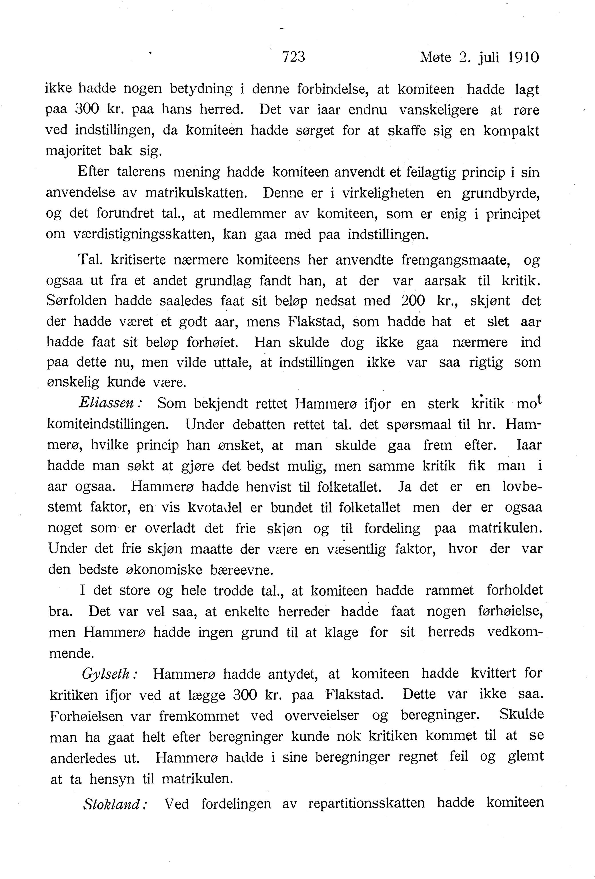 Nordland Fylkeskommune. Fylkestinget, AIN/NFK-17/176/A/Ac/L0033: Fylkestingsforhandlinger 1910, 1910