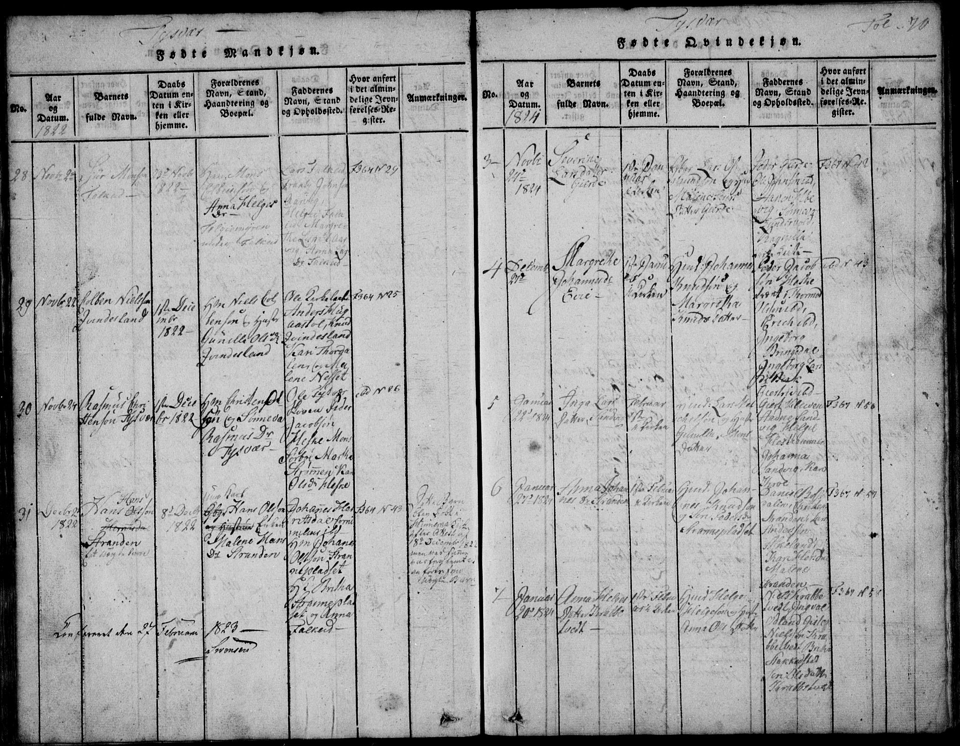 Skjold sokneprestkontor, AV/SAST-A-101847/H/Ha/Hab/L0002: Klokkerbok nr. B 2 /1, 1815-1830, s. 70