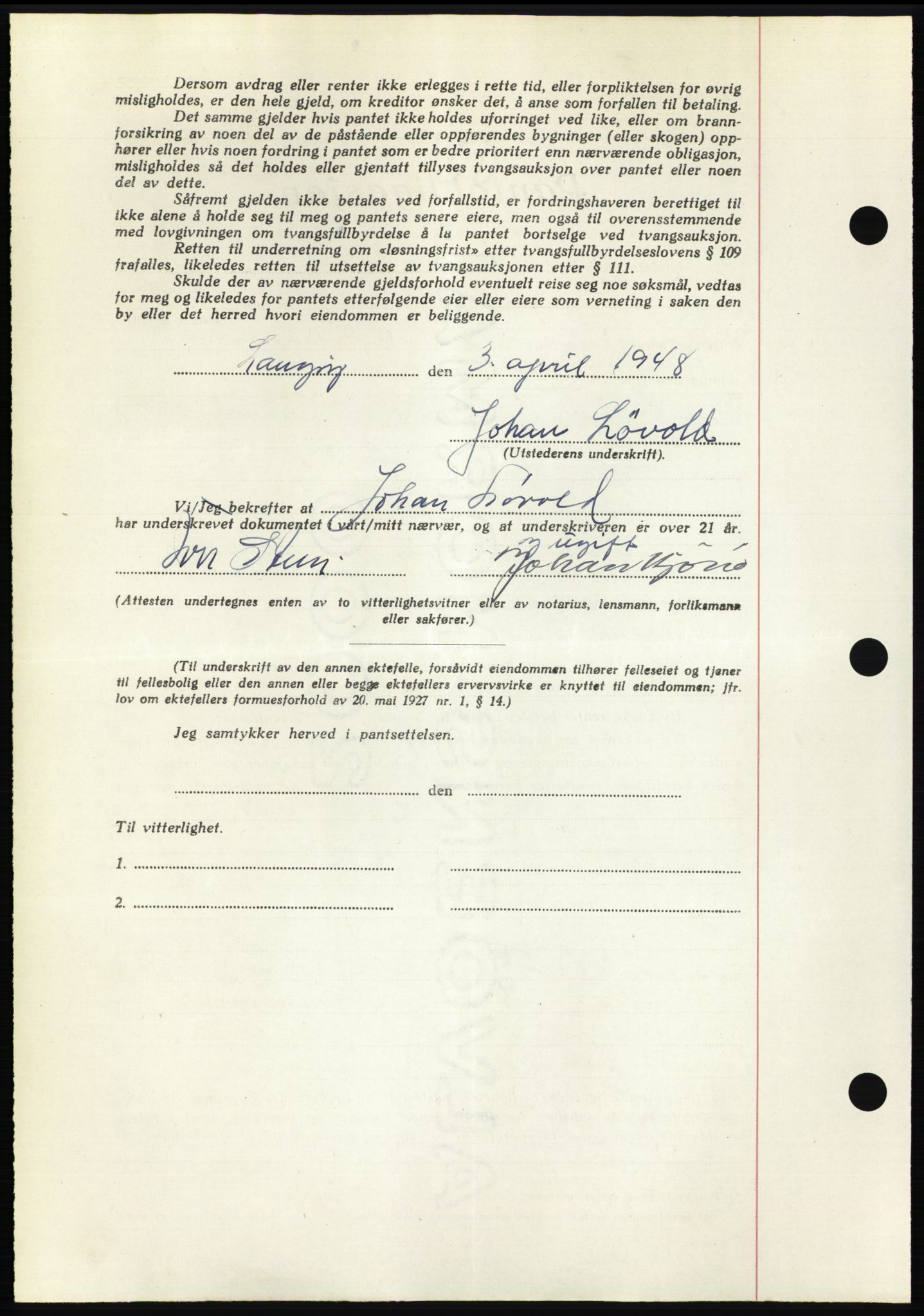 Nordmøre sorenskriveri, AV/SAT-A-4132/1/2/2Ca: Pantebok nr. B98, 1948-1948, Dagboknr: 955/1948