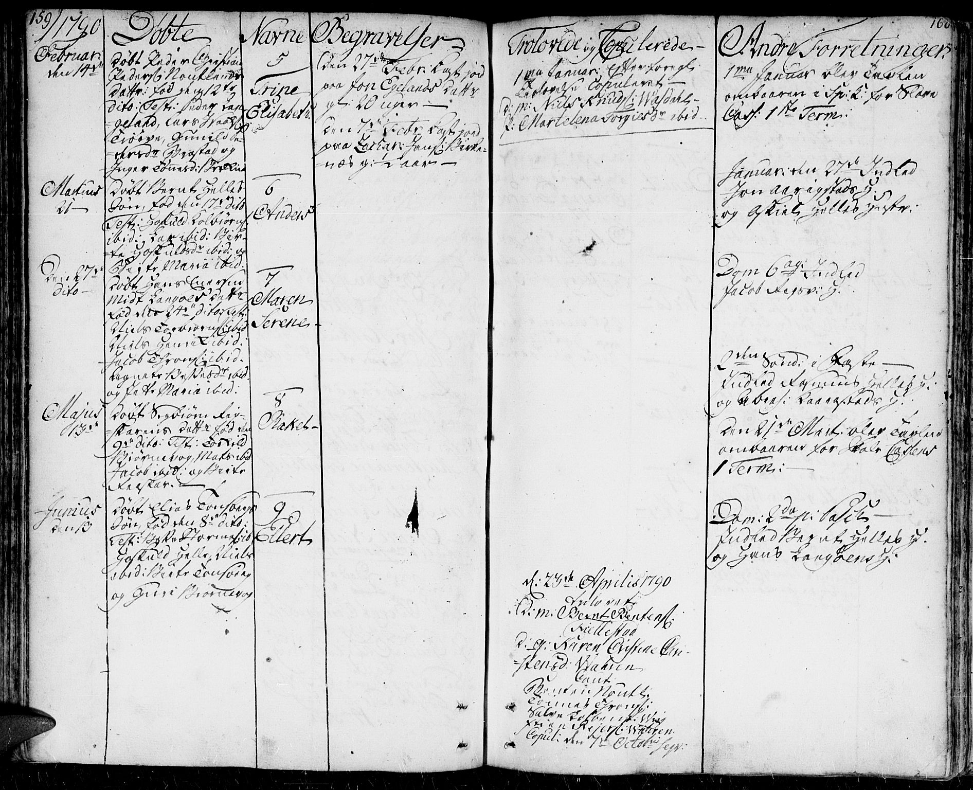 Herad sokneprestkontor, SAK/1111-0018/F/Fa/Faa/L0001: Ministerialbok nr. A 1 /2, 1768-1797, s. 159-160