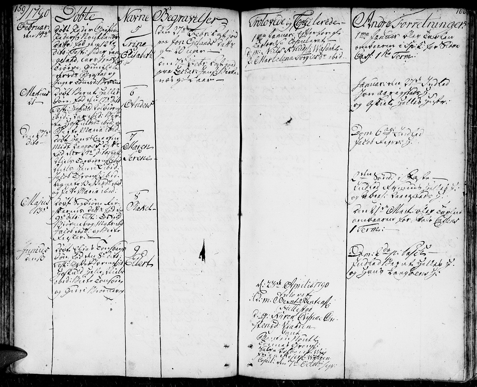 Herad sokneprestkontor, AV/SAK-1111-0018/F/Fa/Faa/L0001: Ministerialbok nr. A 1 /2, 1768-1797, s. 159-160