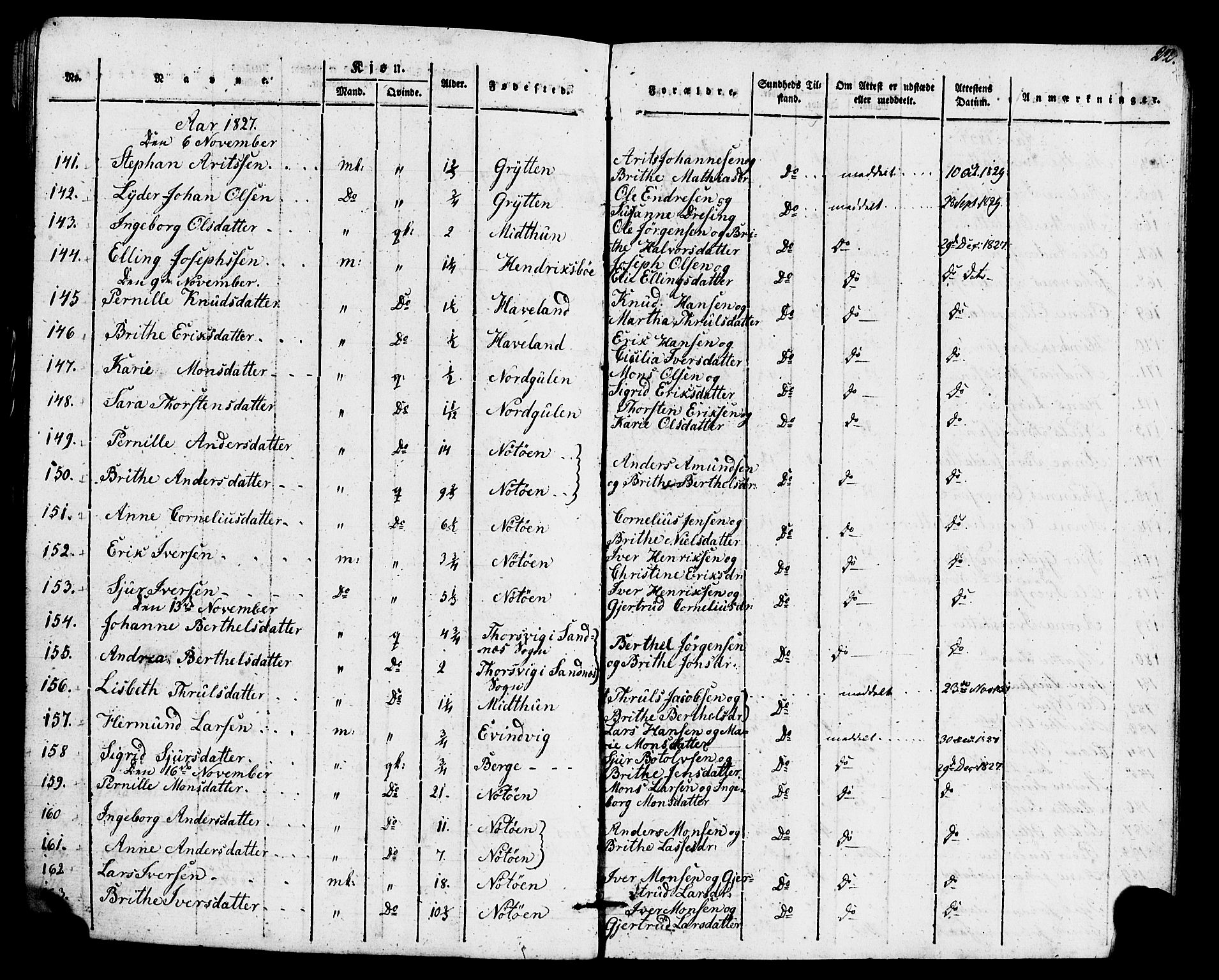 Gulen sokneprestembete, AV/SAB-A-80201/H/Haa/Haaa/L0026: Ministerialbok nr. A 26, 1826-1842, s. 22