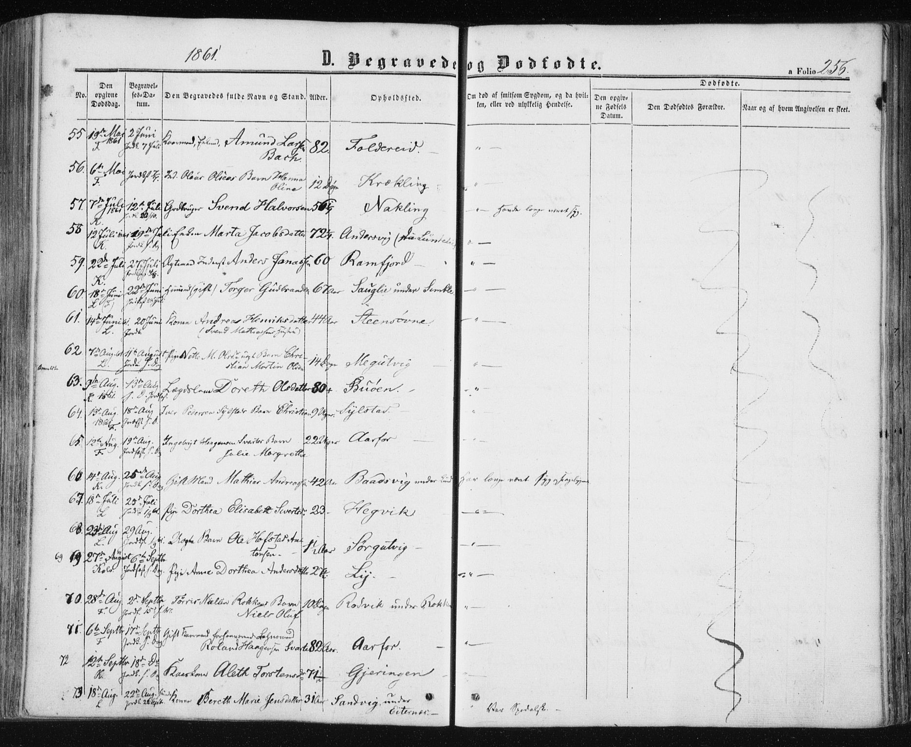 Ministerialprotokoller, klokkerbøker og fødselsregistre - Nord-Trøndelag, AV/SAT-A-1458/780/L0641: Ministerialbok nr. 780A06, 1857-1874, s. 256