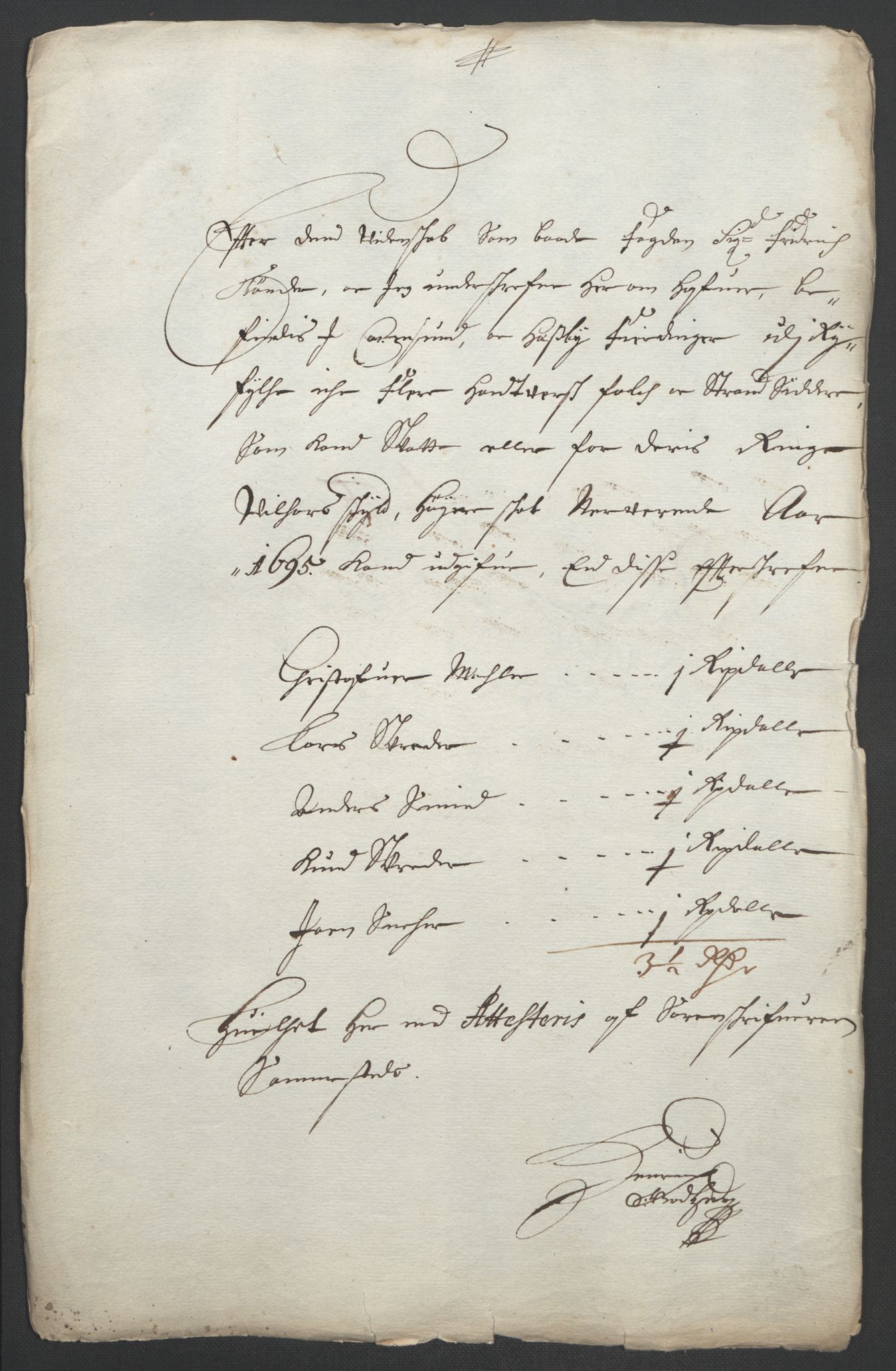 Rentekammeret inntil 1814, Reviderte regnskaper, Fogderegnskap, RA/EA-4092/R47/L2857: Fogderegnskap Ryfylke, 1694-1696, s. 142