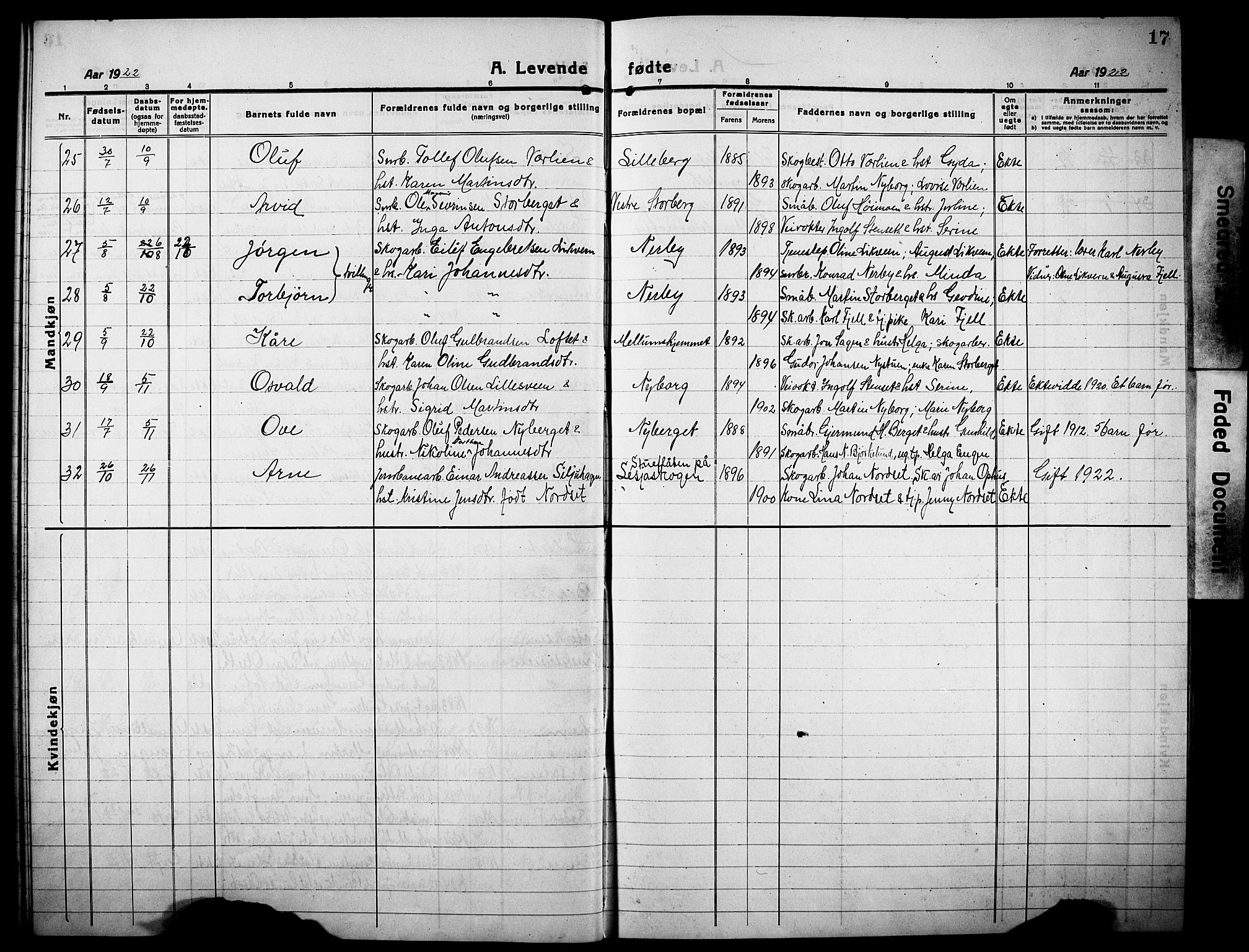 Elverum prestekontor, AV/SAH-PREST-044/H/Ha/Hab/L0013: Klokkerbok nr. 13, 1919-1933, s. 17