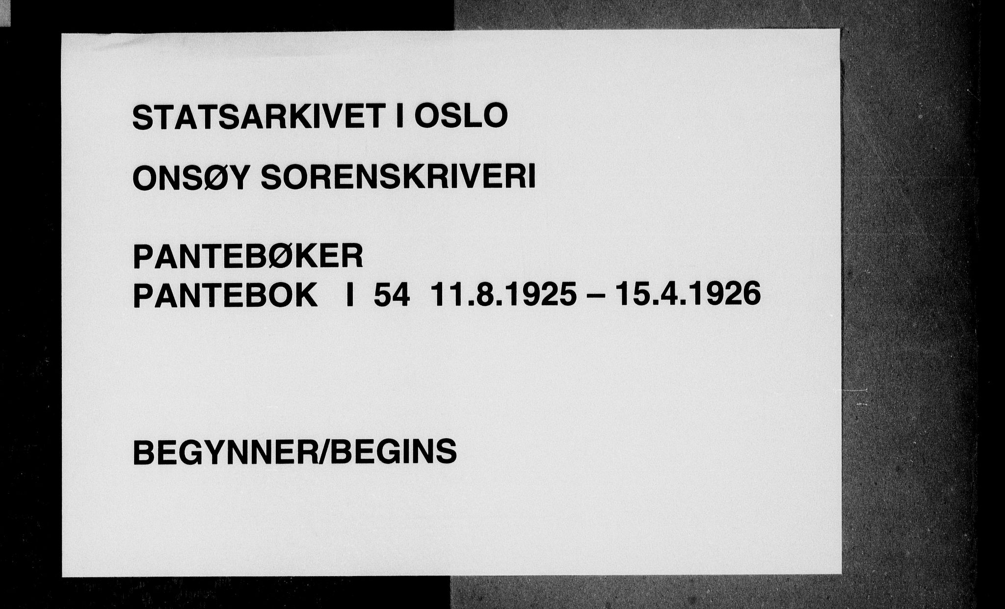 Onsøy sorenskriveri, SAO/A-10474/G/Ga/Gaa/L0054: Pantebok nr. I 54, 1925-1926