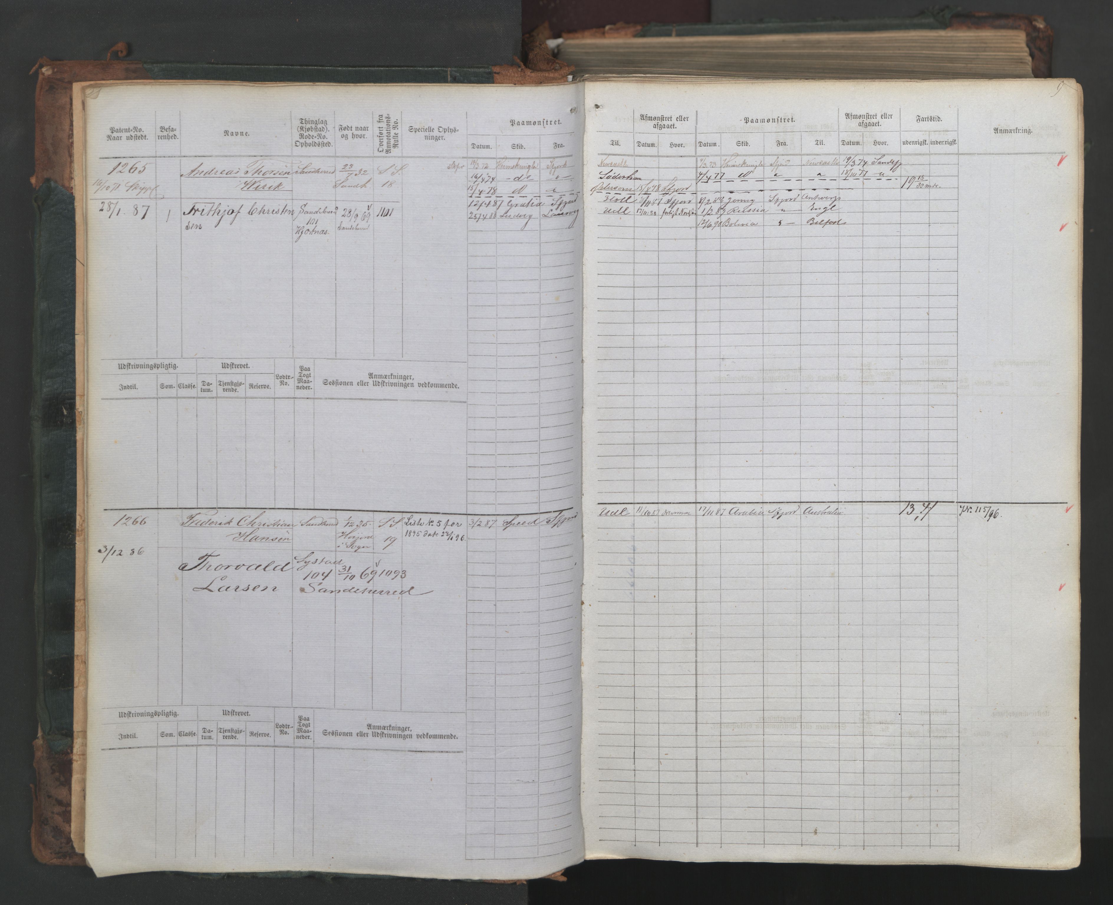 Sandefjord innrulleringskontor, AV/SAKO-A-788/F/Fb/L0007: Hovedrulle, 1887, s. 11