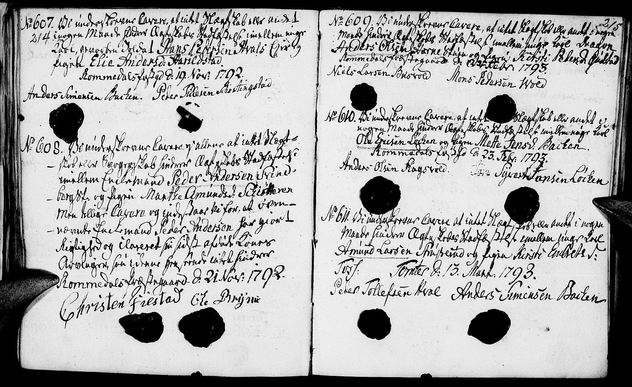 Romedal prestekontor, AV/SAH-PREST-004/I/L0001: Forlovererklæringer nr. 1, 1762-1802, s. 214-215