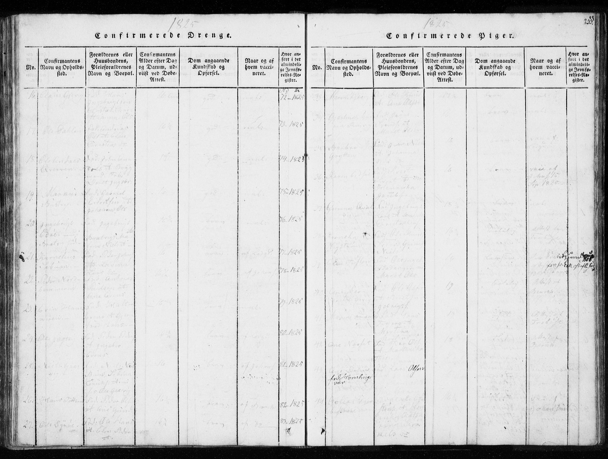 Ministerialprotokoller, klokkerbøker og fødselsregistre - Sør-Trøndelag, SAT/A-1456/634/L0527: Ministerialbok nr. 634A03, 1818-1826, s. 255