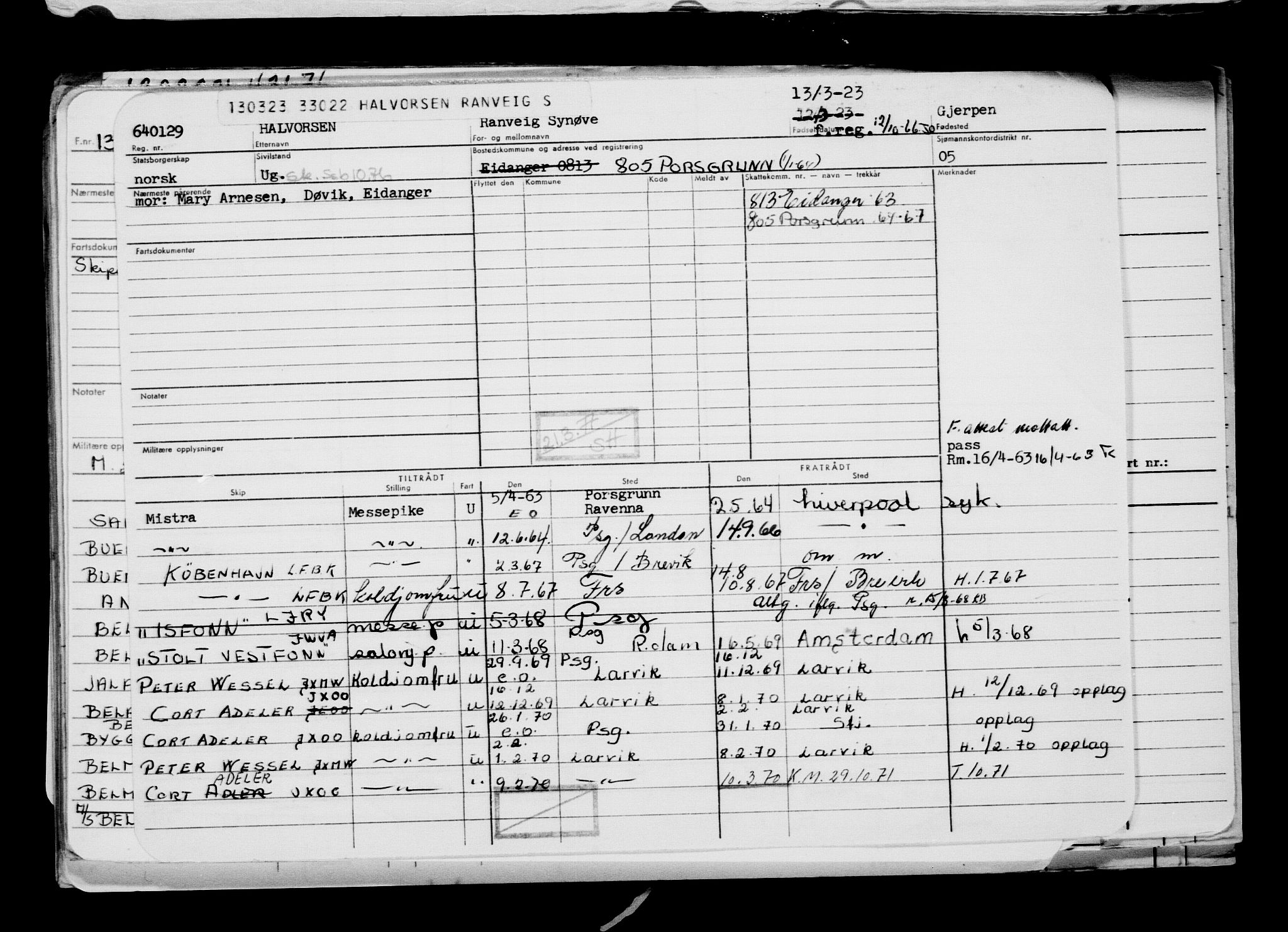 Direktoratet for sjømenn, RA/S-3545/G/Gb/L0216: Hovedkort, 1923, s. 380