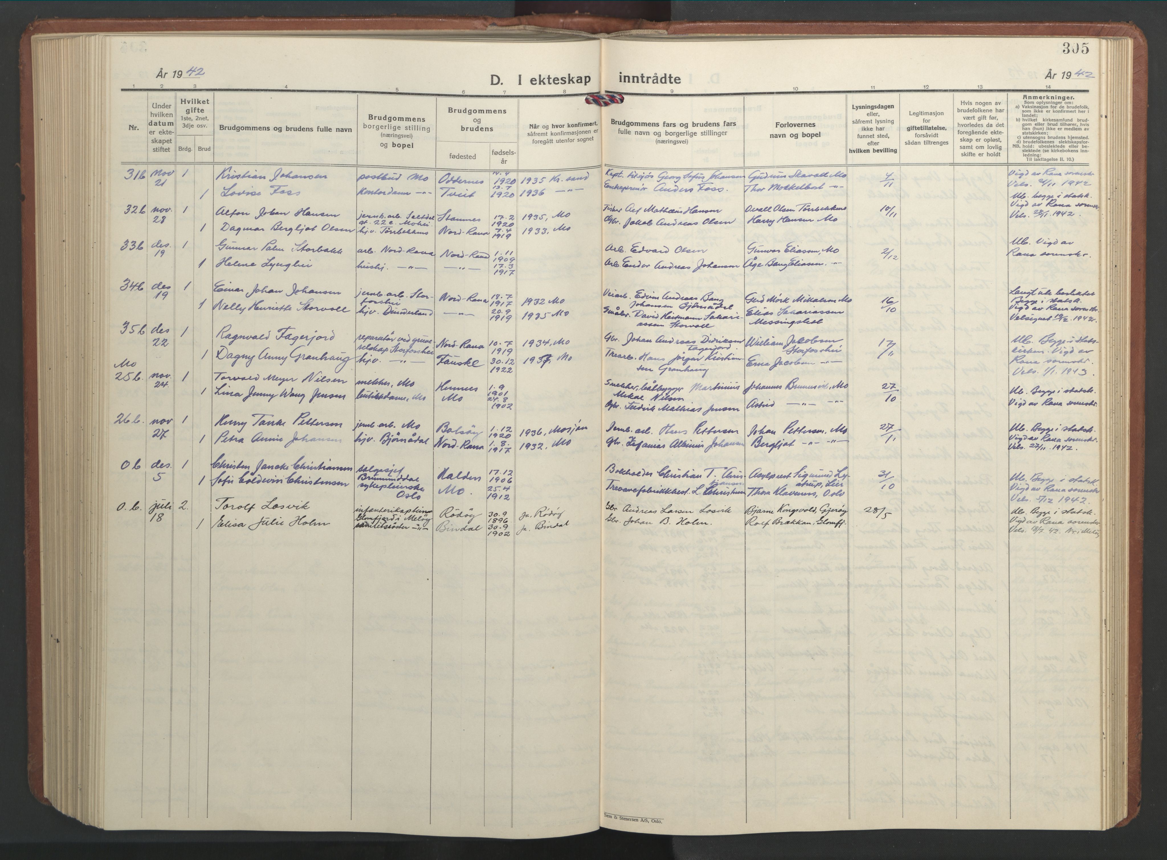 Ministerialprotokoller, klokkerbøker og fødselsregistre - Nordland, AV/SAT-A-1459/827/L0425: Klokkerbok nr. 827C14, 1931-1946, s. 305